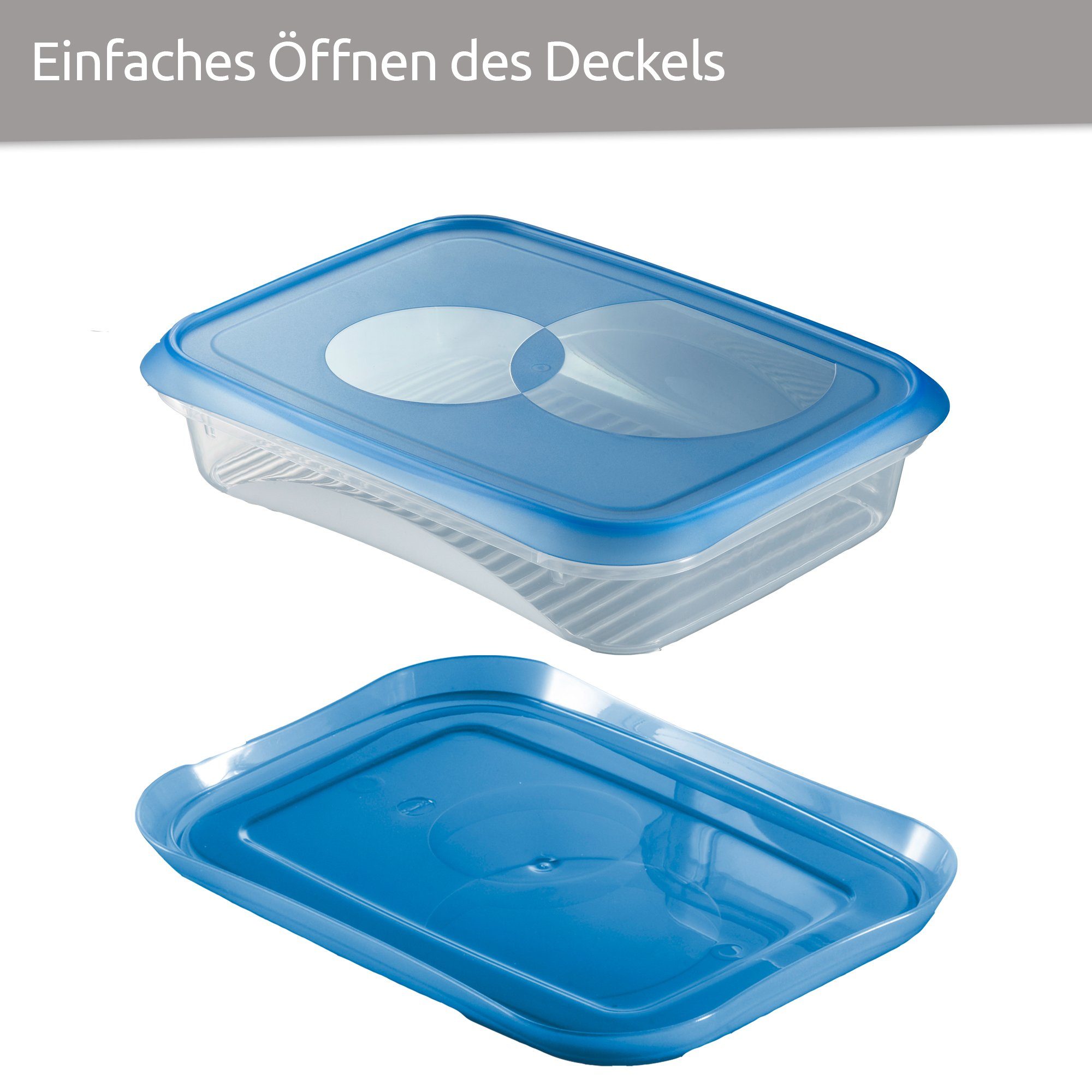 Wüllner + Kaiser Frischhaltedose verwendbar ml, Gefrierdosen 2er 1500 Kunststoff, Deckel, vielfältig Set Gefrierdosendosen mit