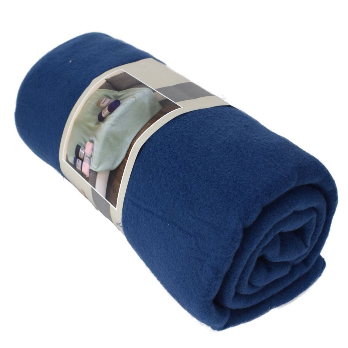 Wohndecke Decke Fleecedecke 130x170cm Polarfleece 14 versch. Unifarben Wohndecke, Marabellas Shop Blau