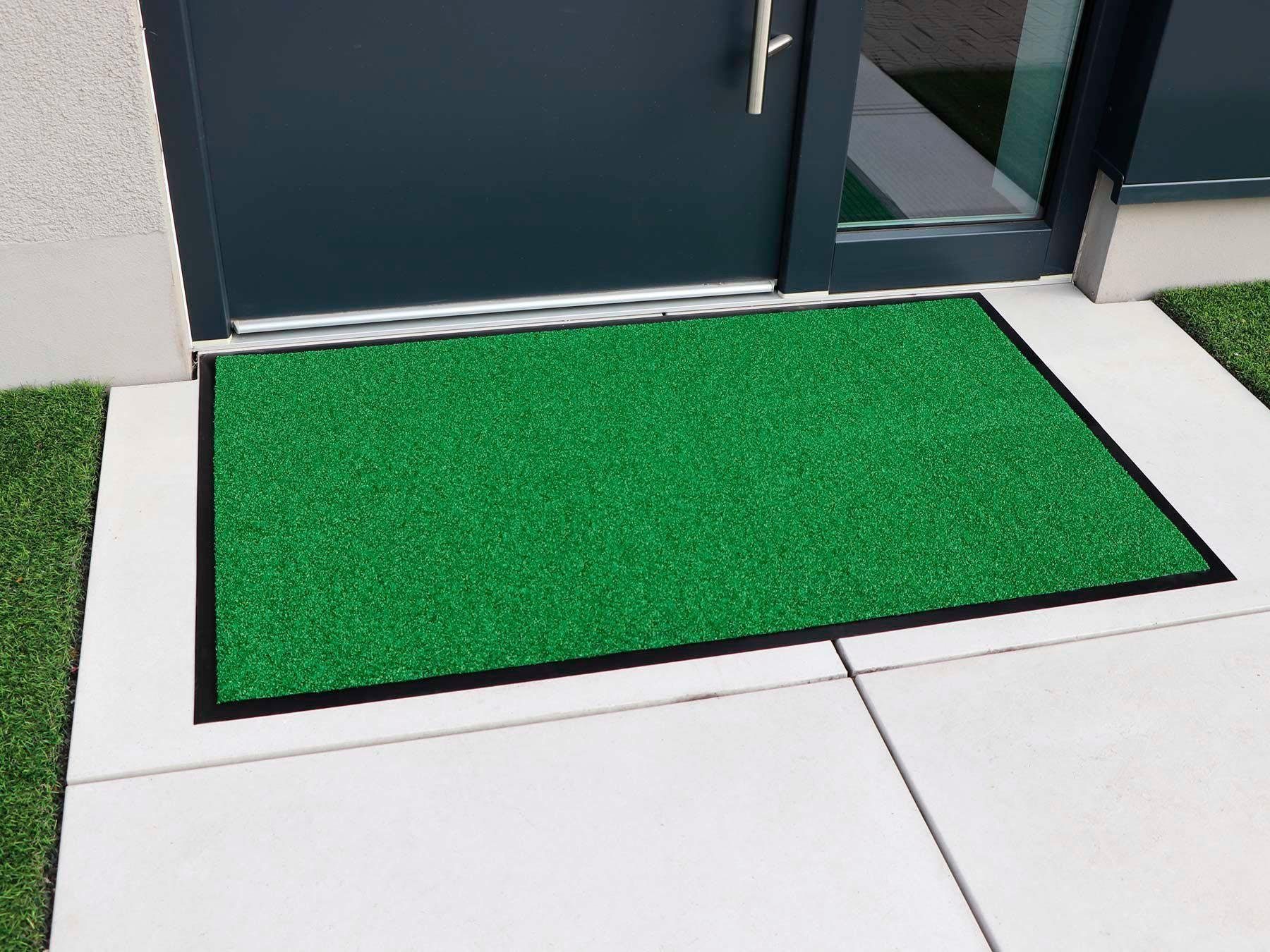 Fußmatte VERONA, Primaflor-Ideen in Outdoor waschbar rechteckig, Höhe: Textil, Schmutzfangmatte, geeignet, und grün 9 In- mm