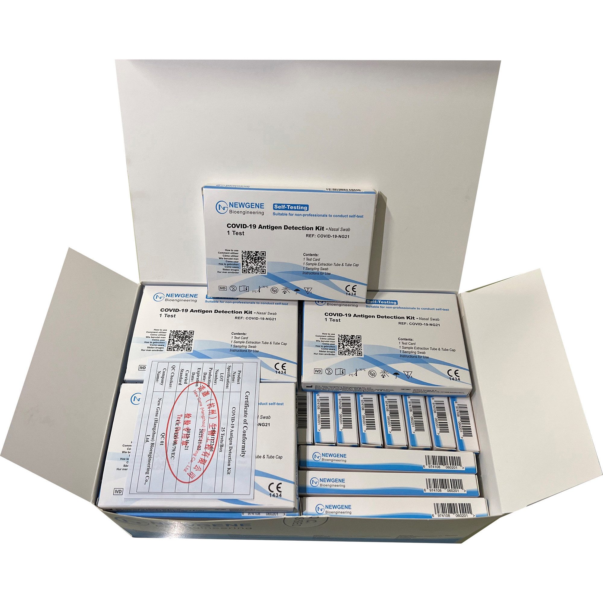 NewGene Bioengineering Co. Ltd. PSA-Schnelltest NEWGENE (5er Laien) COVID-19 Antigen Test Corona Laientest CE 1434 - S