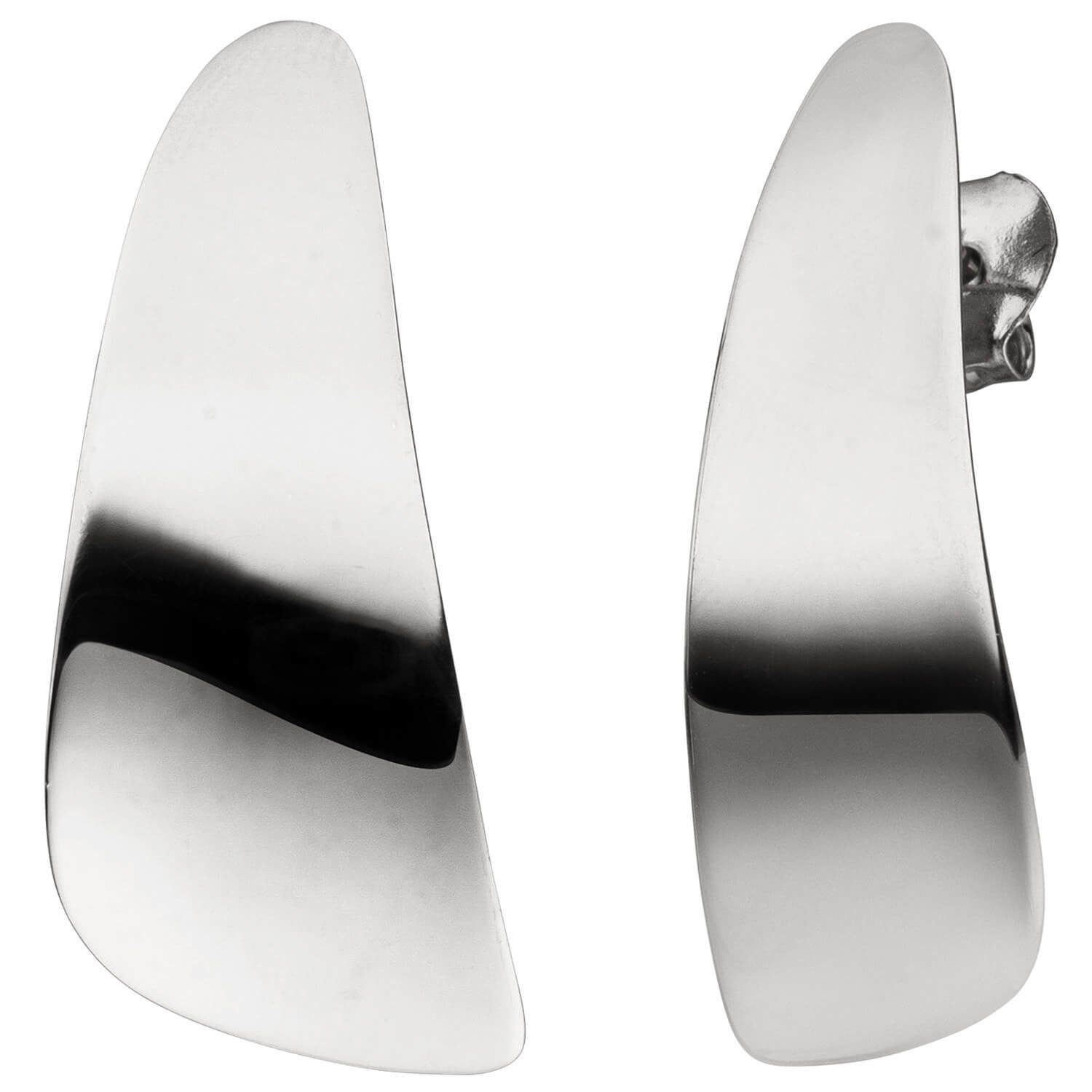Schmuck Krone Paar Ohrstecker Ohrstecker aus 925 Silber 30,5x13,6mm glänzend schlicht Ohrschmuck Ohrringe, Silber 925