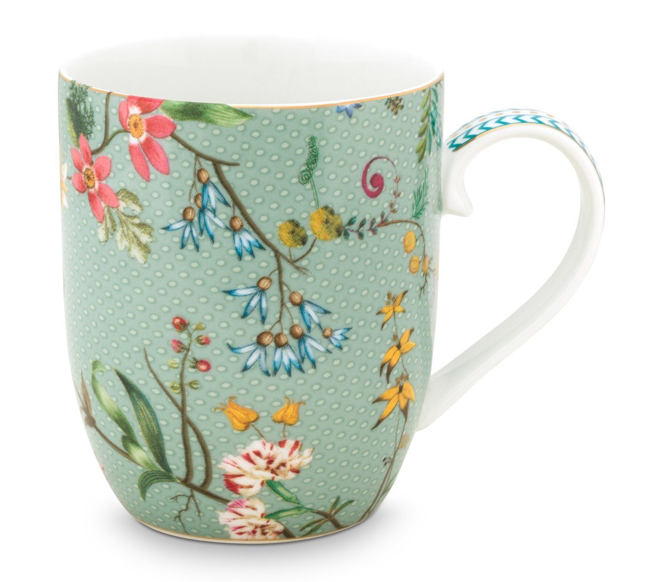 Becher Jolie Flowers Blue Becher mit Henkel klein 0,145 l