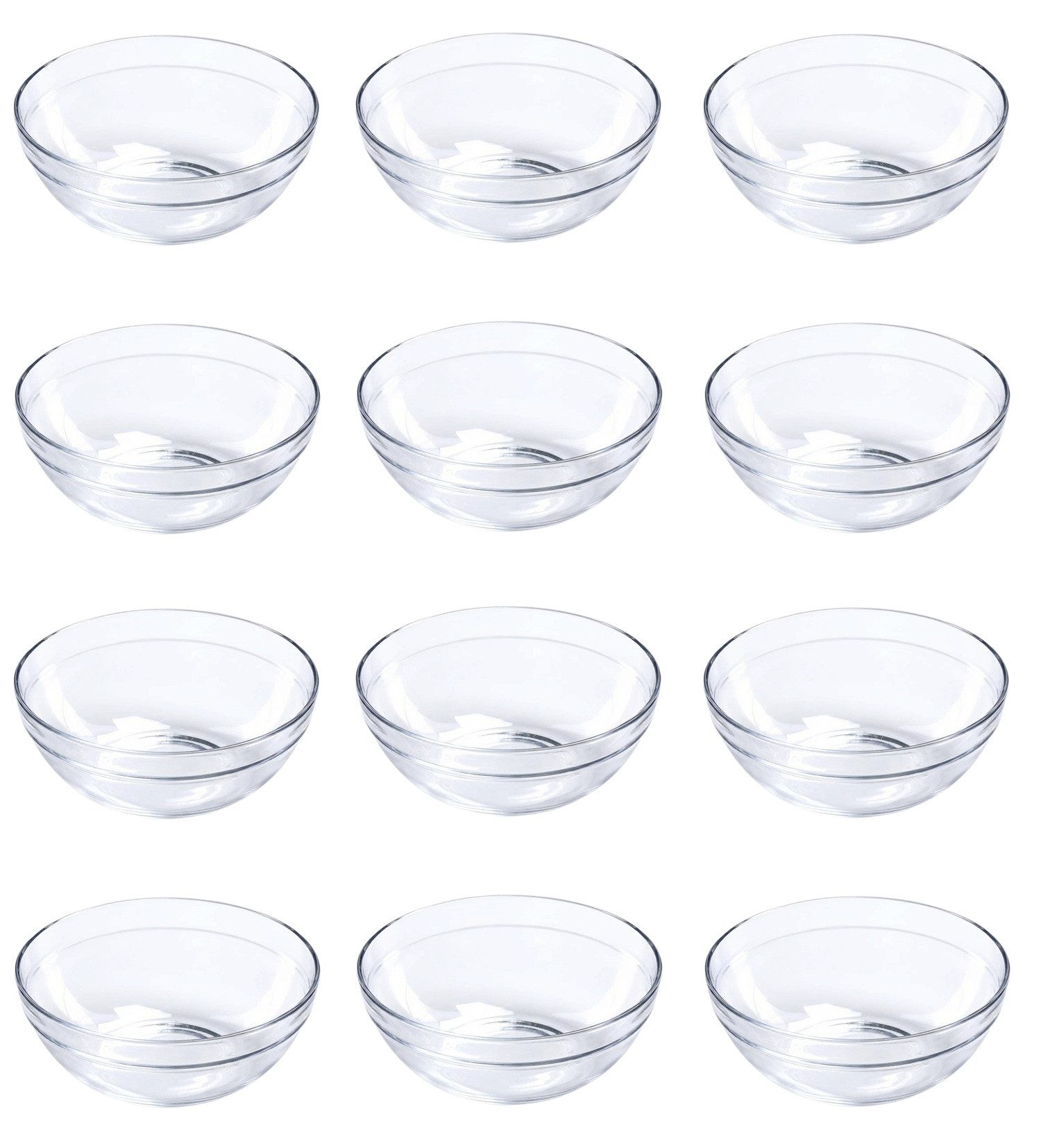 Provance Dipschale Dipschalen Schüsseln aus Glas Ø 9cm 12cm Glasschälchen für Dips, (Set, 12-tlg), spülmaschinengeeignet