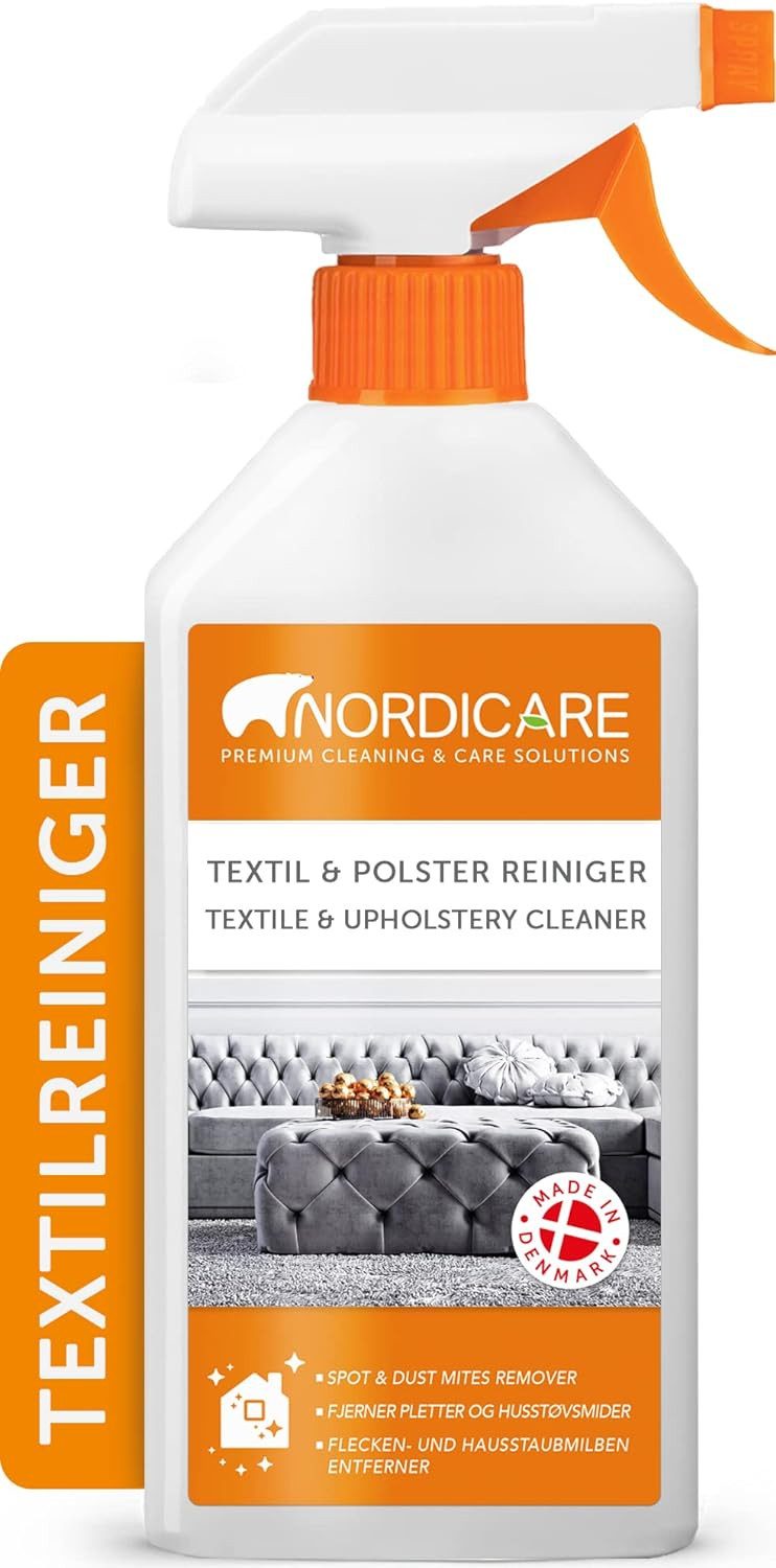 Nordicare Spray für Sofa, Auto & Textil I Textilreiniger extrem ergiebig Polsterreiniger (Teppichreiniger, Fleckenentferner, Polster Reiniger)