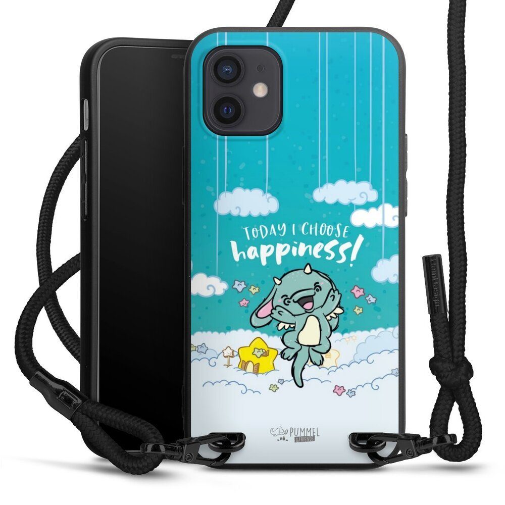 DeinDesign Handyhülle Mooh Happiness, Apple iPhone 12 mini Premium  Handykette Hülle mit Band Cover mit Kette
