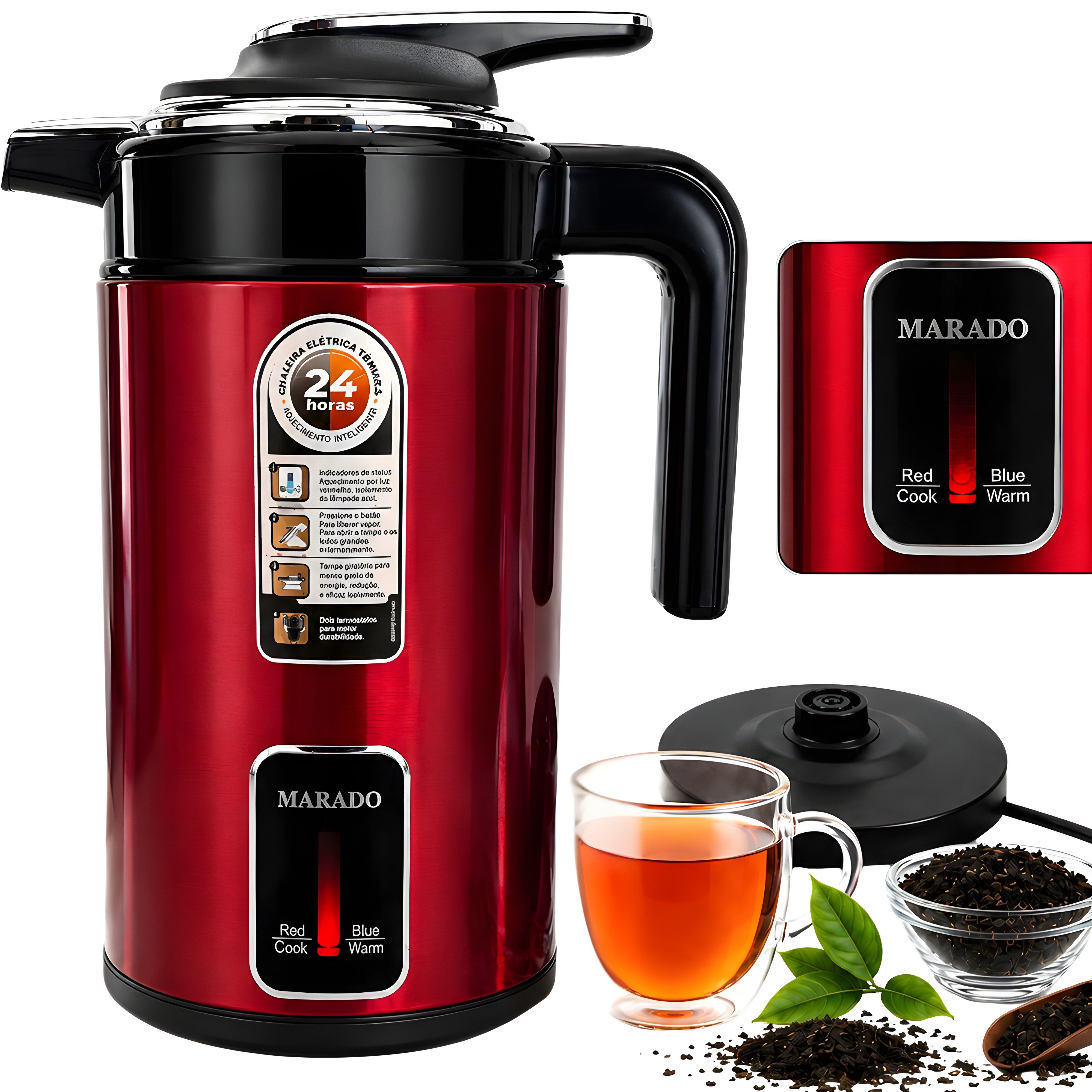 VERK GROUP Wasserkocher Kabelloser Wasserkocher mit integrierter Thermoskanne, 1,7 l, 1500 W, 1,7l, 1500 W, automatische Abschaltung