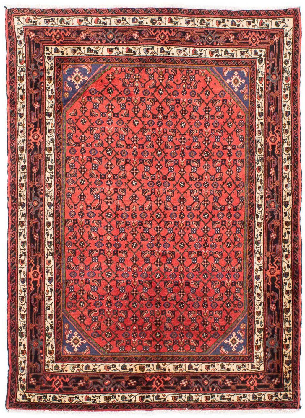 Orientteppich - - morgenland, 210 Perser mit Handgeknüpft, Zertifikat x Nomadic - rot, 150 Einzelstück mm, Wohnzimmer, rechteckig, Höhe: cm 10