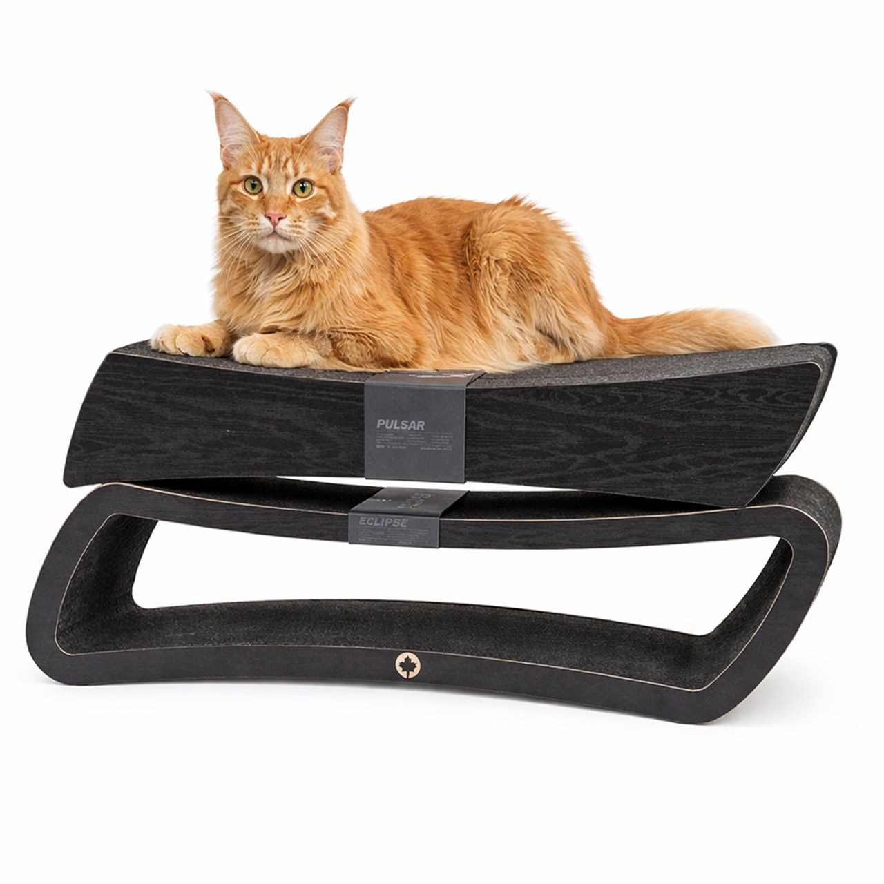 Canadian Cat Company Kratzbrett Set Eclipse & Pulsar für Katzen aus robuster Wellpappe, beidseitig nutzbare Kratzmöbel, Kratzfläche und Liegeplatz