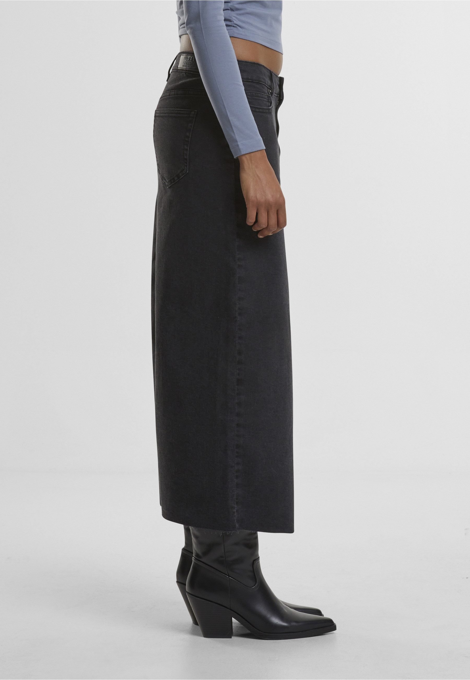 URBAN CLASSICS Sommerrock Urban Classics Ladies High Slit Denim Skirt (1-tlg)