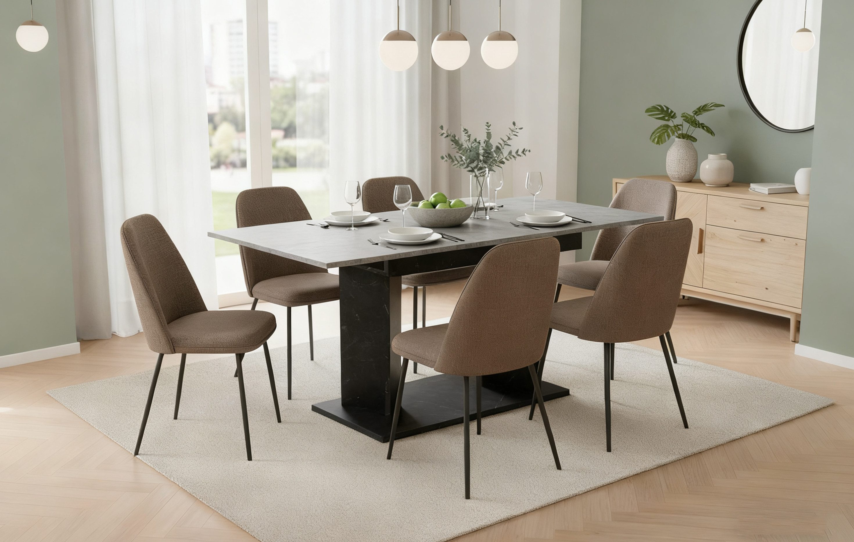 B&D home Esstisch MARA, Metall oder Holzgestell, ausziehbar 120-160cm, 4-6 günstig online kaufen