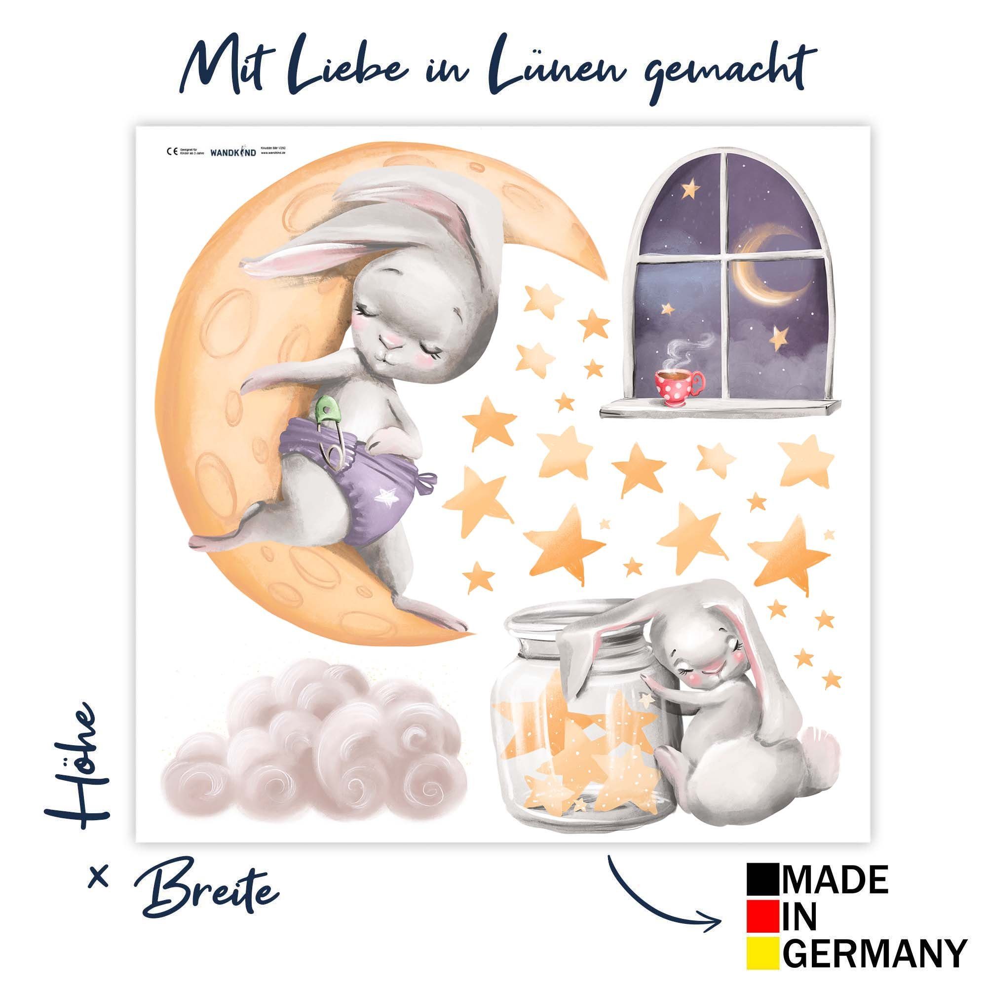 WANDKIND Wandtattoo Gute Nacht Hase V342, günstig online kaufen