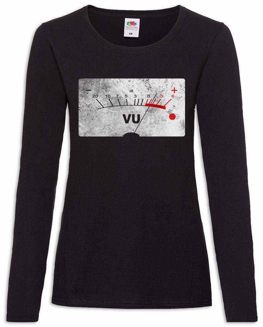 Urban Backwoods Langarmshirt VU Volume Units Meter Damen Langarmshirt Shirt Velvet Decibel Music (1-tlg) Record Underground Radio Verstärker