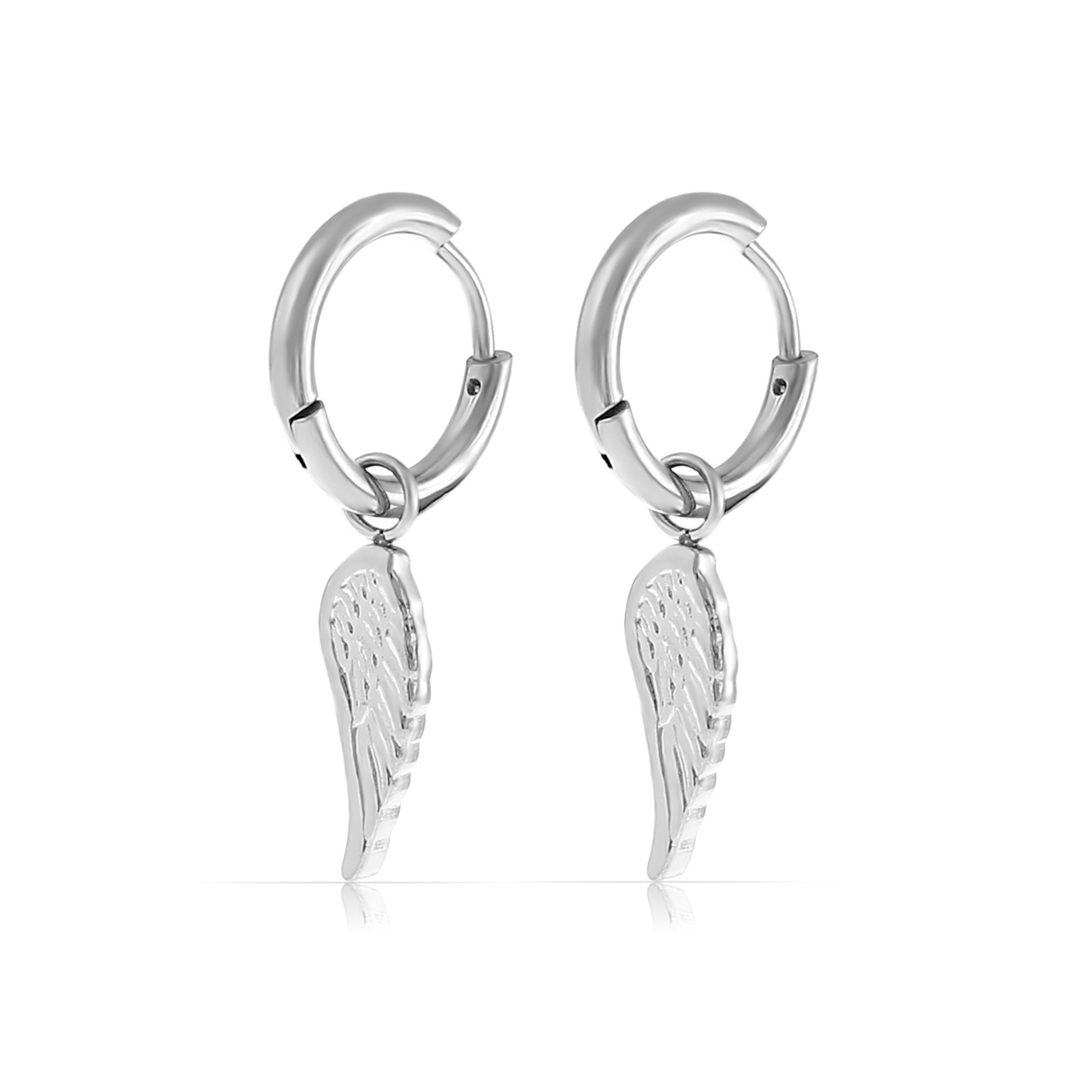 Made by Nami Ohrring-Set Hängende Creolen Ohrringe Engelsflügel Anhänger Ed günstig online kaufen