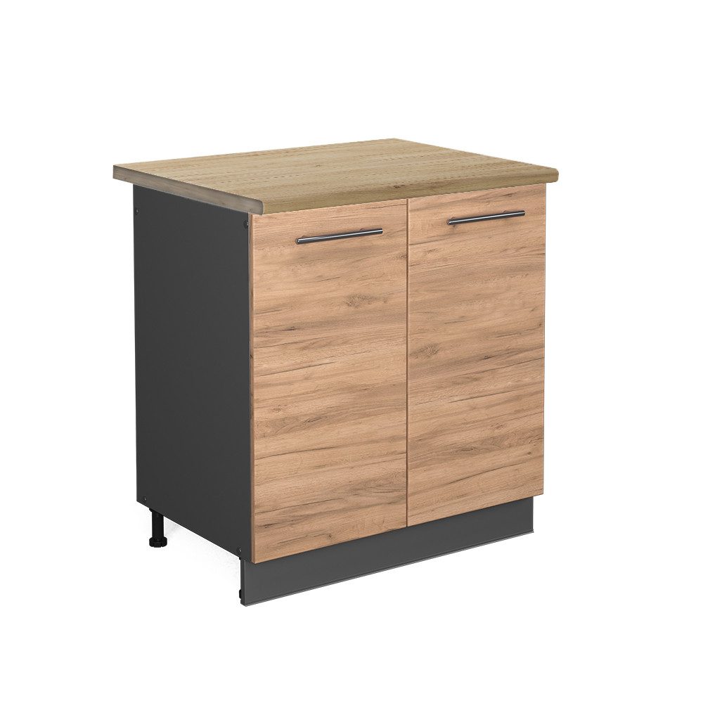 Vicco Spülenunterschrank Fame-Line, Goldkraft Eiche/Anthrazit, 80 günstig online kaufen