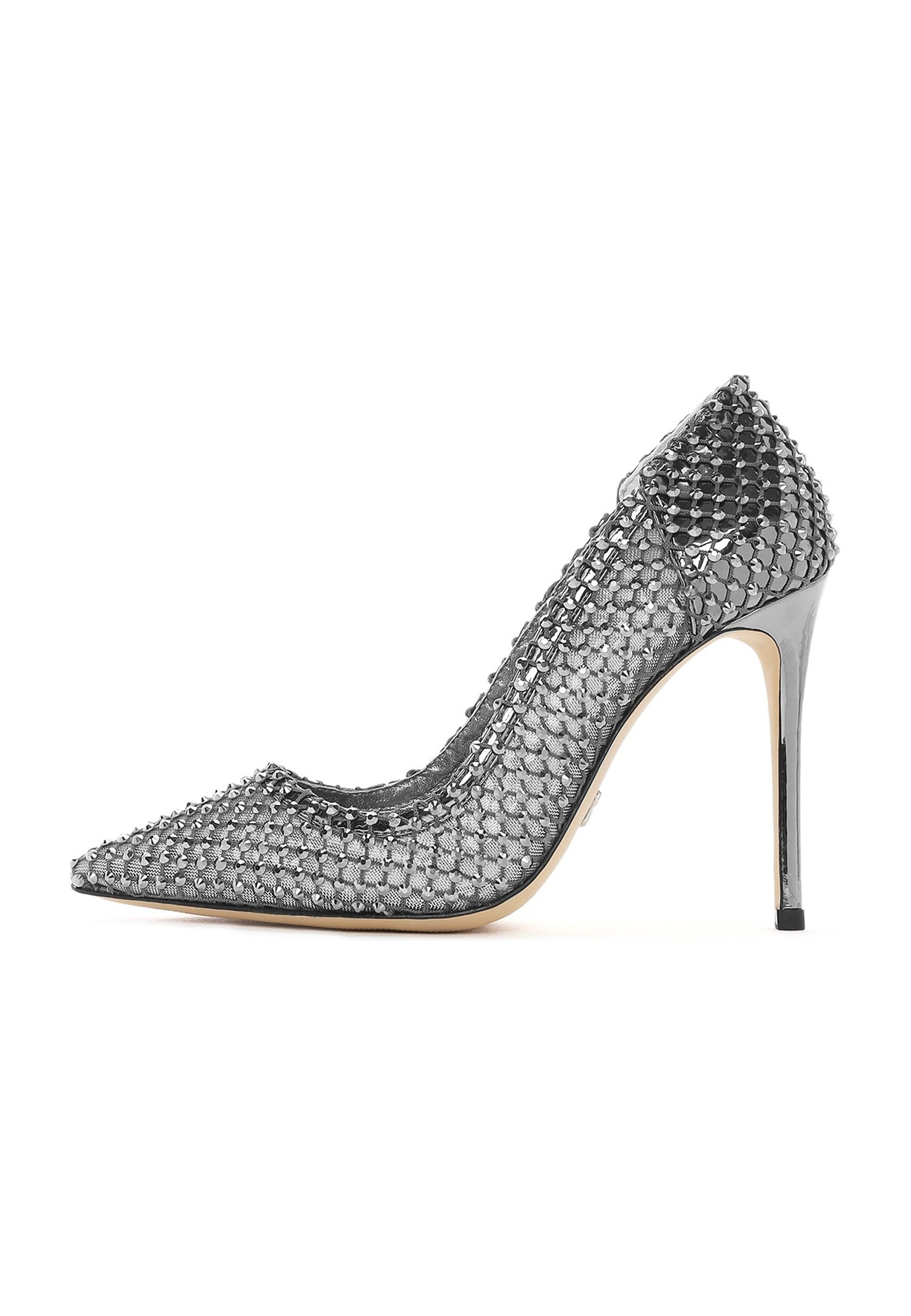 Derimod Leder-Stiletto-Pumps mit Strasssteinen Pumps