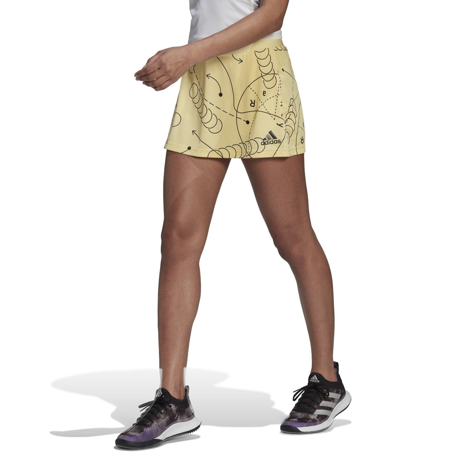 adidas Performance Tennisrock Club Graphic Aeroready (integrierte Tight mit Balltaschen) gelb Damen