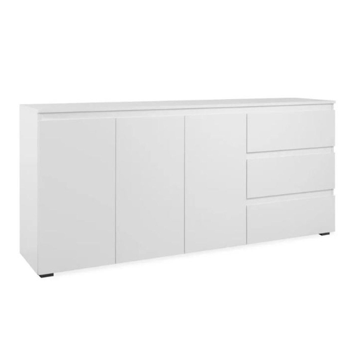 Liadomo Sideboard Femie, Breite 178 cm, moderne Kommode, Dekor weiß, mit 3 Türen, 3 Schubladen, Griffmulden, viel Stauraum