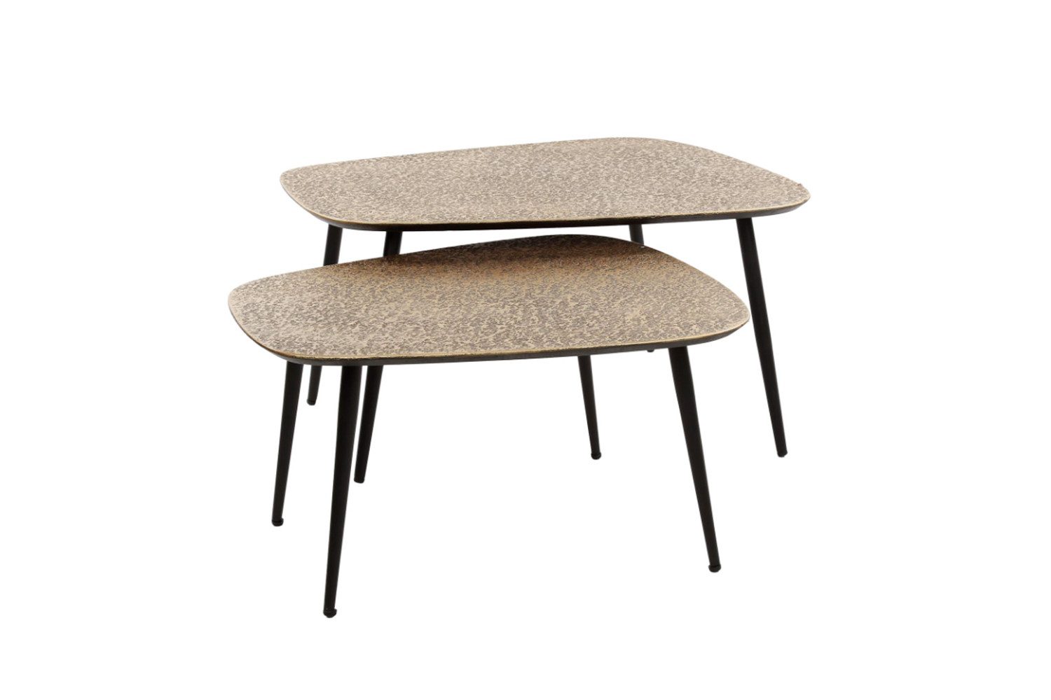 KAWOLA Couchtisch LAUCA (Set, 2-St), Metall bronze viereckig