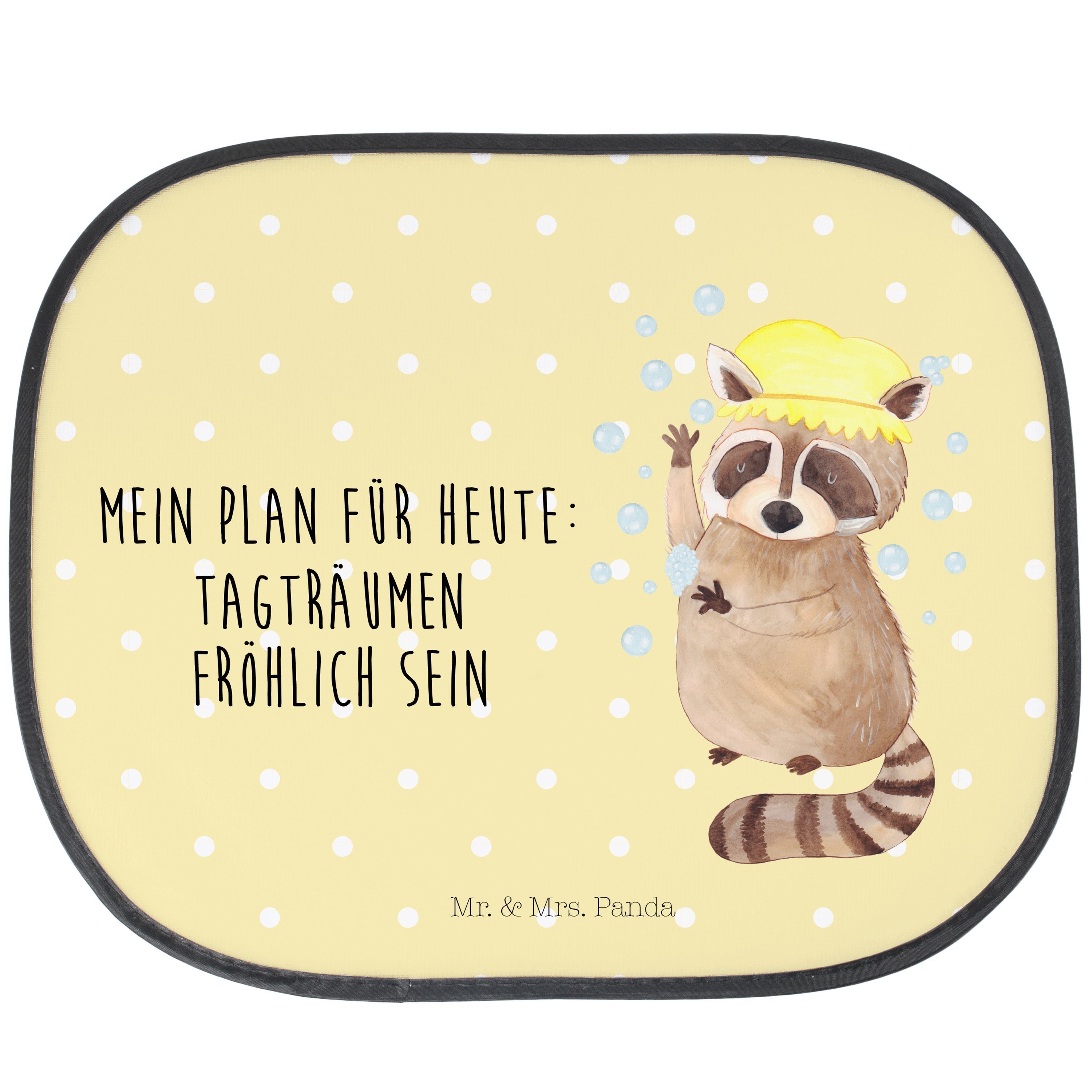 Sonnenschutz Waschbär - Geschenk, & Tiermotive, Seidenmatt Panda, Mrs. - Gelb Plan, Tiere, Mr. waschen, Pastell