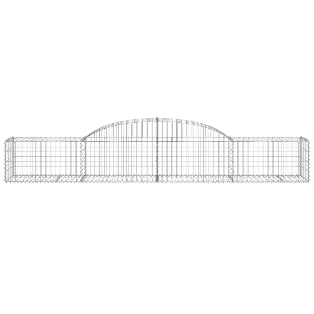 vidaXL Blumentopf Gabione mit Hochbogen 300x50x40/60 cm Verzinktes Eisen (1 St)