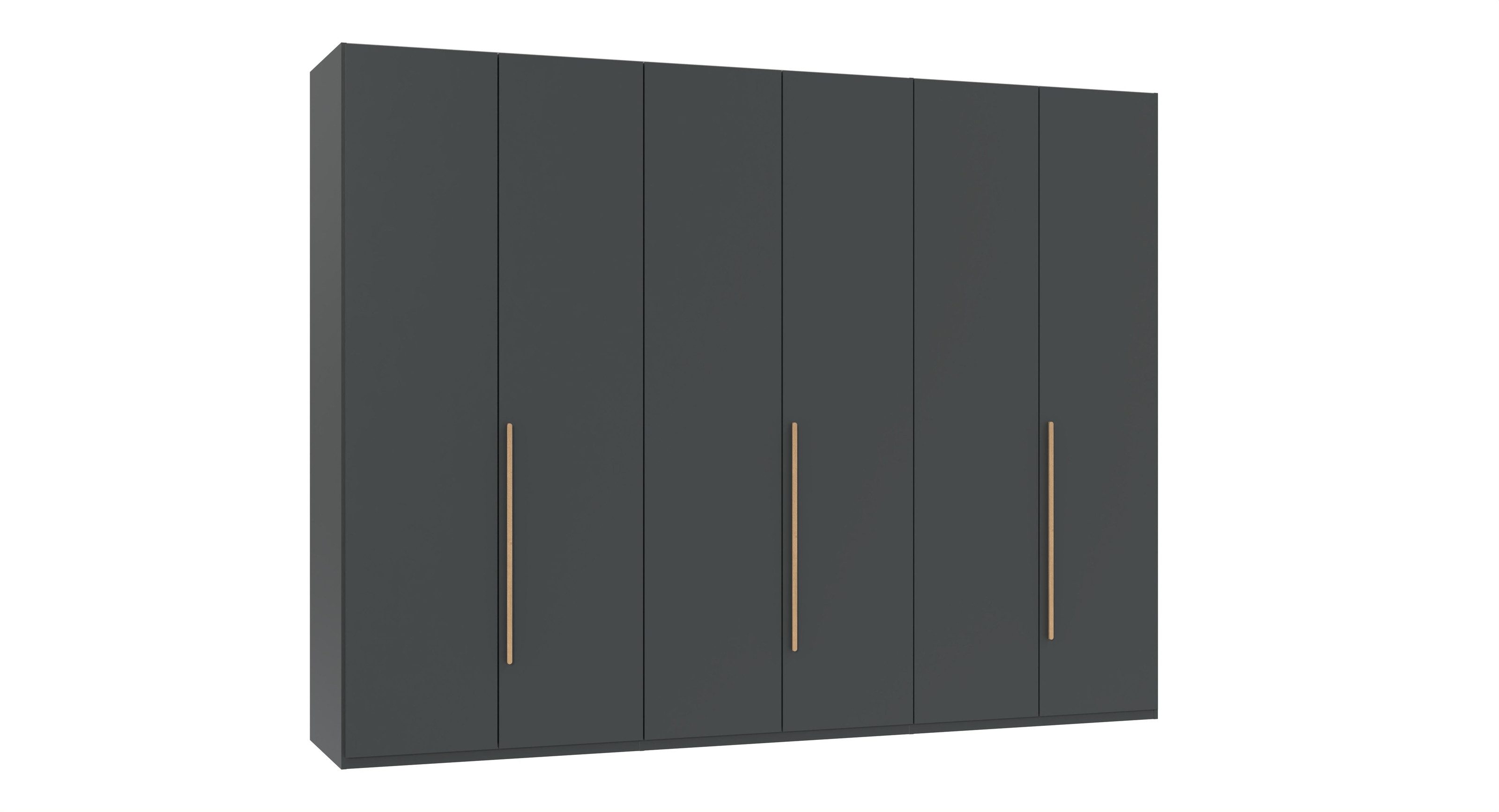 freiraum Drehtürenschrank LONDON inkl. Inneneinteilung, GRAFIT - 270x208x58cm (BxHxT)