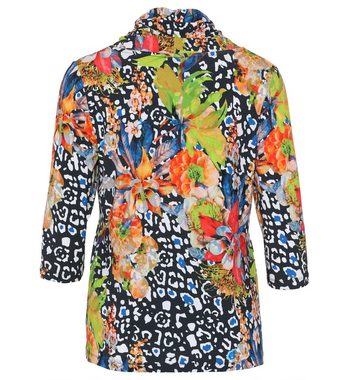 incasual 3/4-Arm-Shirt Wasserfallshirt figurumspielend mit abstraktem Blumendruck