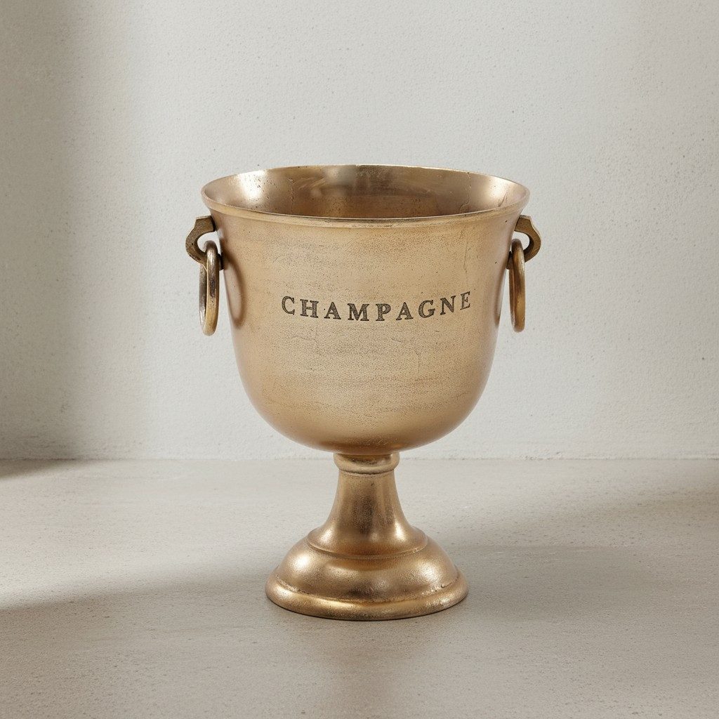 KADIMA DESIGN Sektkühler Champagnerkühler Gold 28,5x37,5x28,5 cm Aluminium Massiv Sektkühler, Groß, Flaschenkühler Getränkekühler Tisch, Kühler für Champagner -