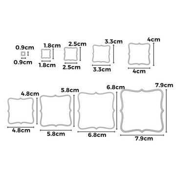 Stanzenshop.de Motivschablone Stanzschablone: Neun verschiedene geschwungene Rahmen