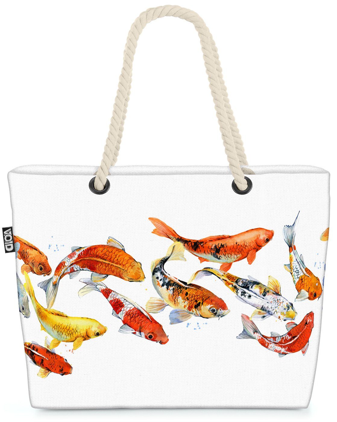 VOID Strandtasche (1-tlg), Koi Karpfen Beach Bag Fische Teich Fischteich Angeln Essen Asien Japan China | Strandtaschen