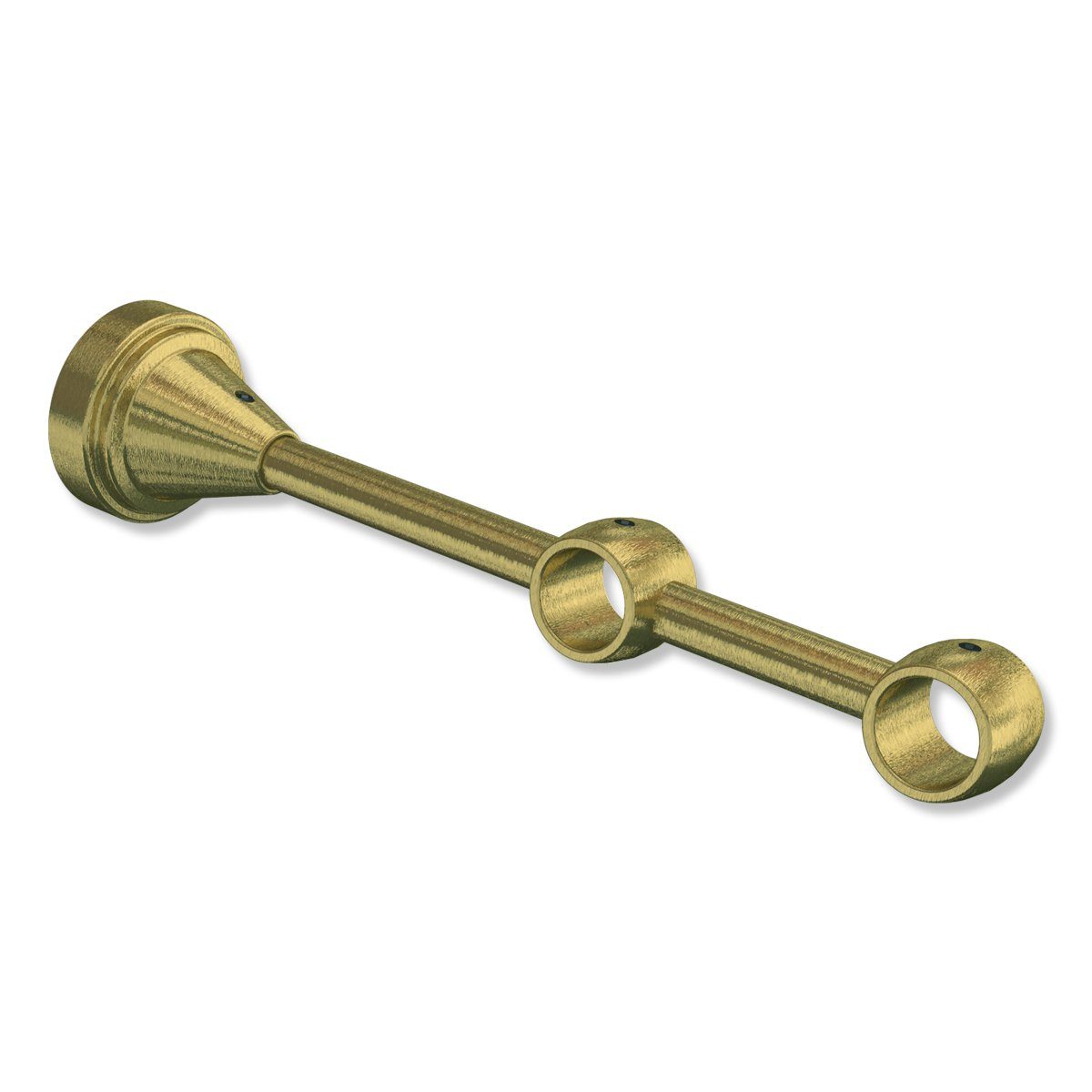 INTERDECO Gardinenstangenhalter Primus 2-läufig, für 16 mm Ø Gardinenstangen, (Stück, 1-St., Messing-Antik), Metall