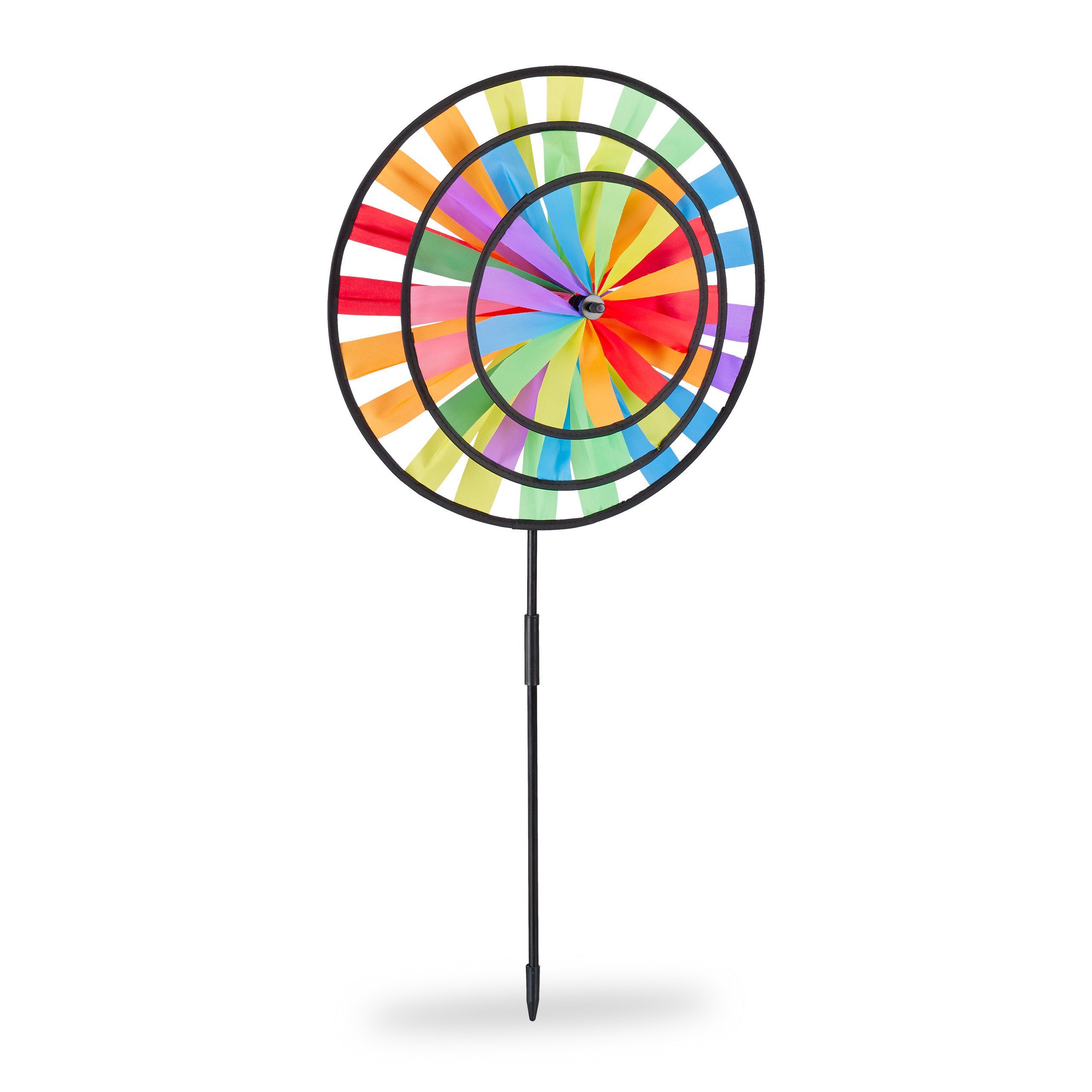 relaxdays Windrad 2 x Windrad Regenbogen (2 St)