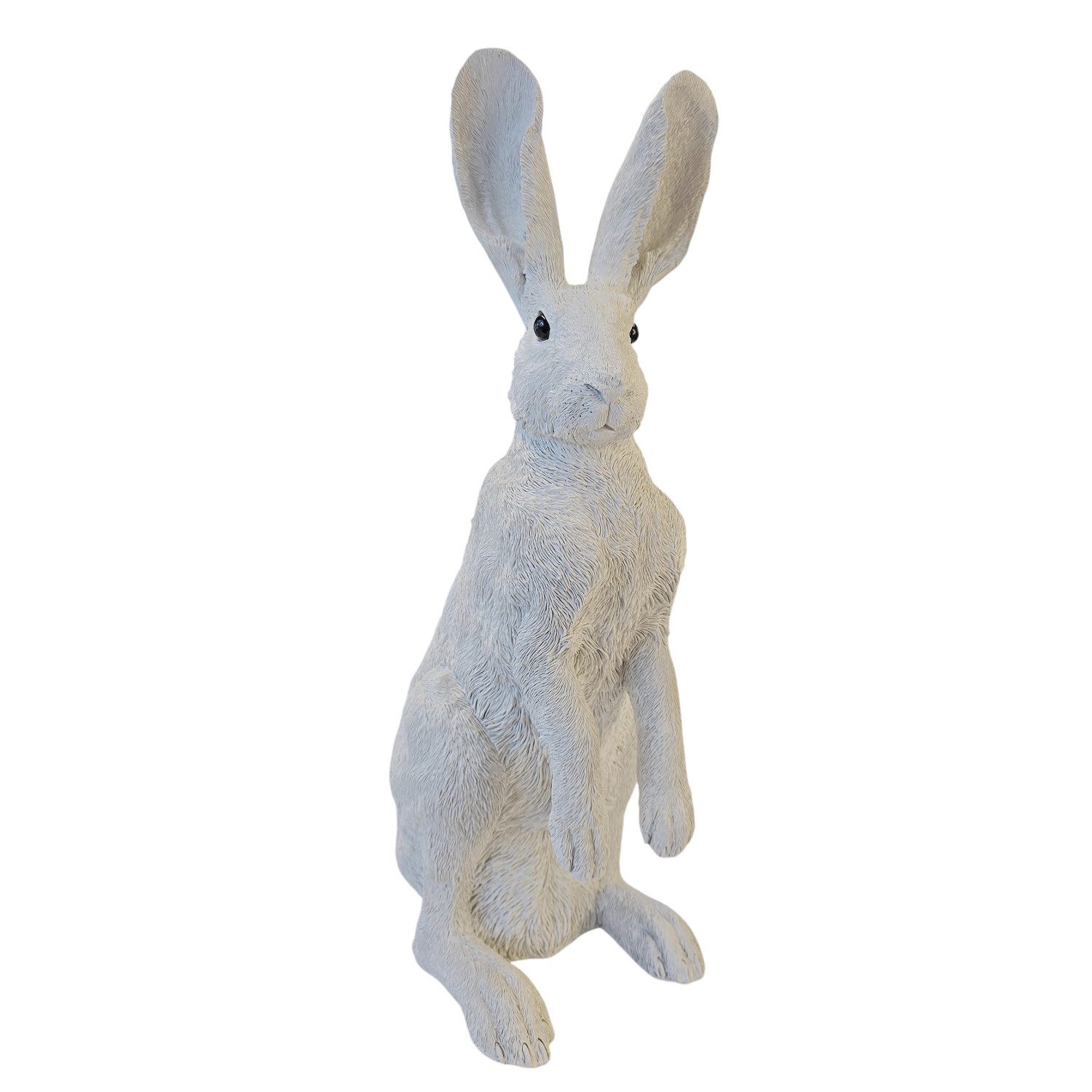 Macosa Home Osterhase XL Weiß 52 cm Polyresin Dekohase Hase (Figur Dekohase Dekofigur, 1 St., Ostern Dekoration Tischdeko), Skulptur Ostedeko Osterdekoration