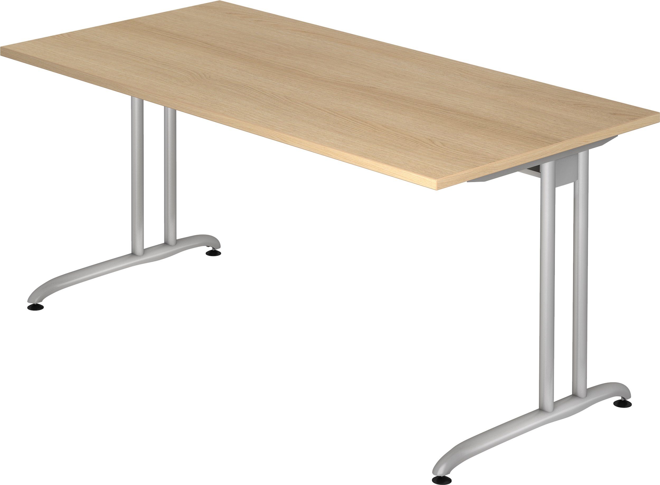 bümö Schreibtisch Schreibtisch Serie-B, Rechteck: 160 x 80 cm - Dekor: Eiche