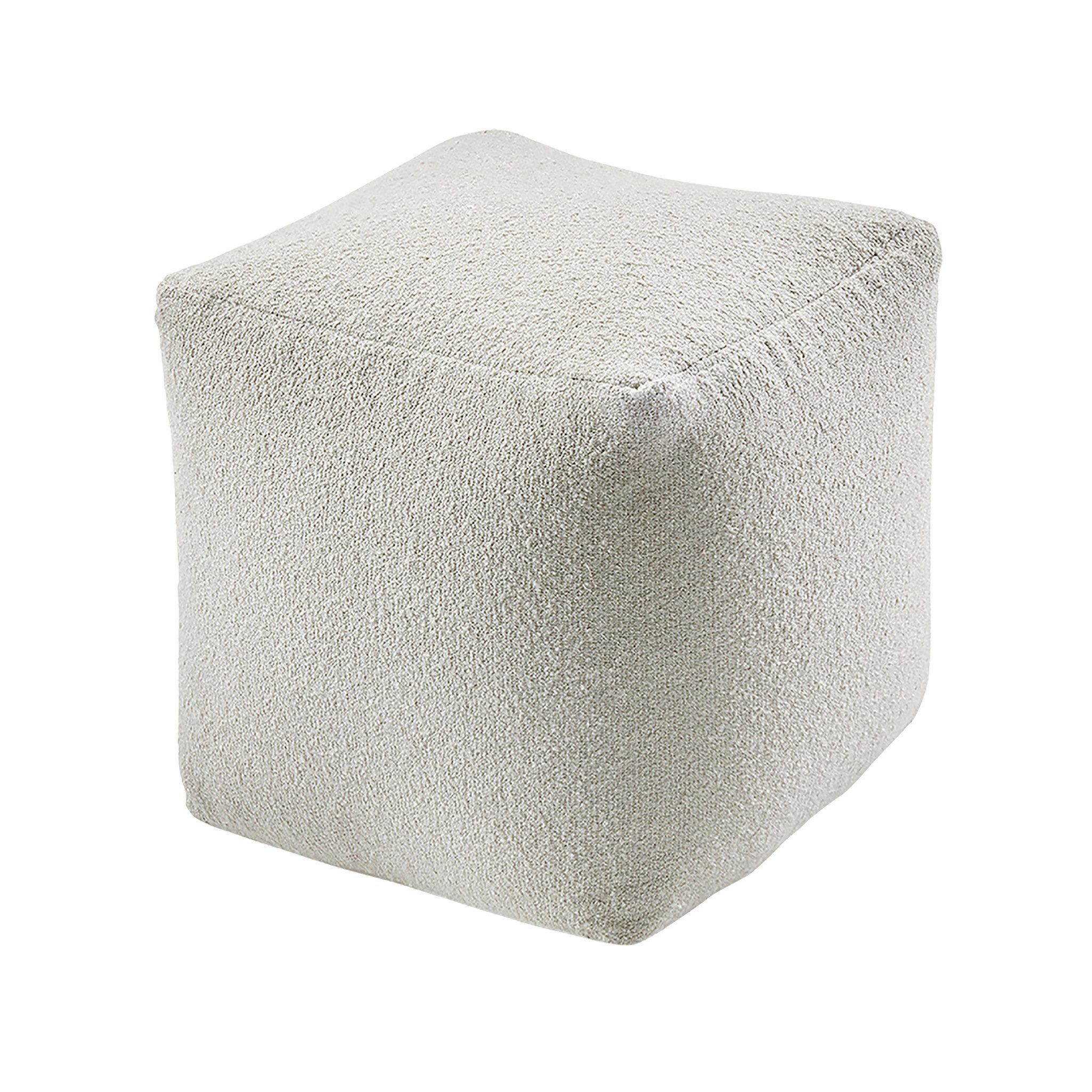 Kobolo Sitzwürfel Sitzpouf Pouf LOTUS aus Wolle - in Boucleoptik - (1 Stück günstig online kaufen