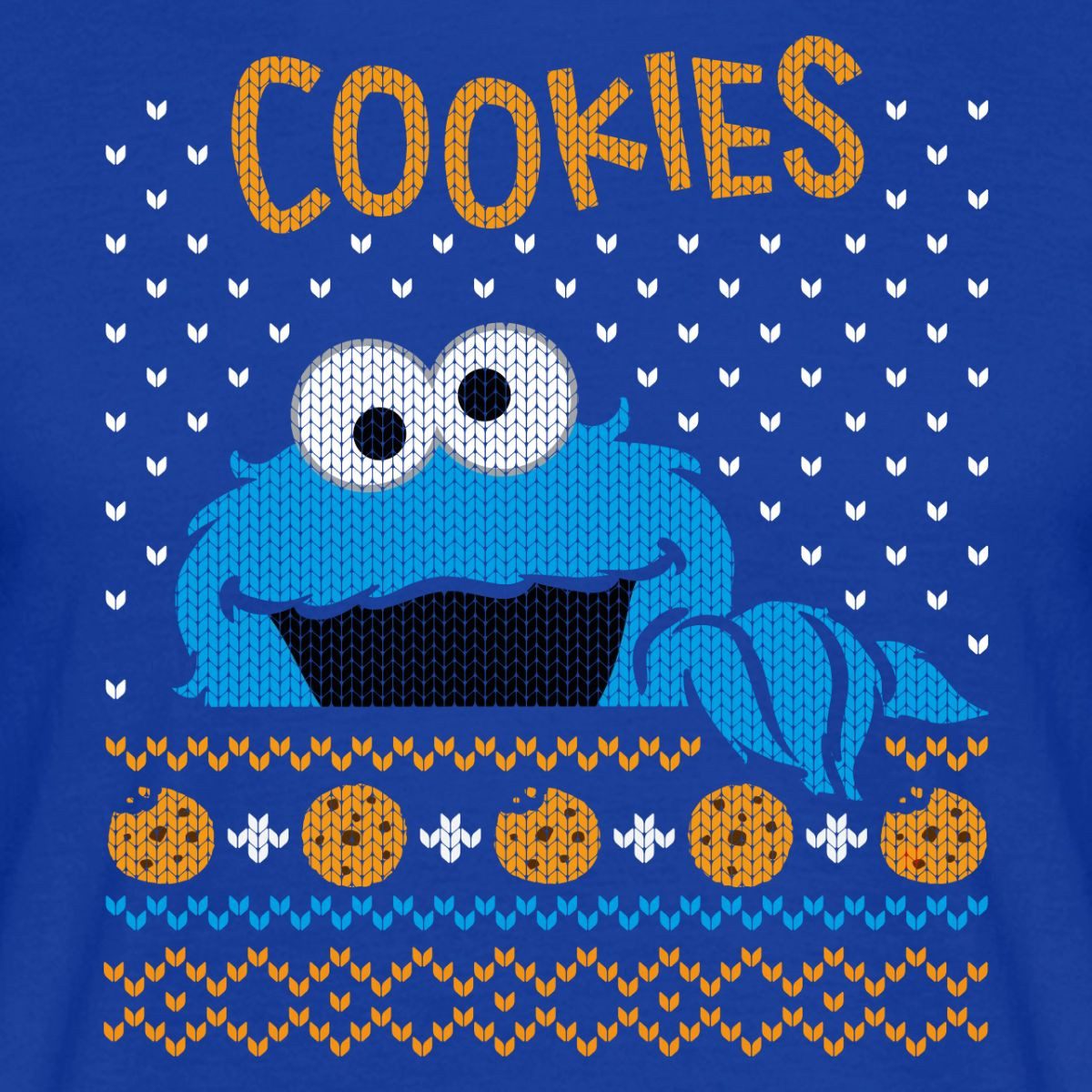 Spreadshirt T-Shirt Sesamstraße Krümelmonster Ugly Xmas Männer T-Shirt (1-tlg)