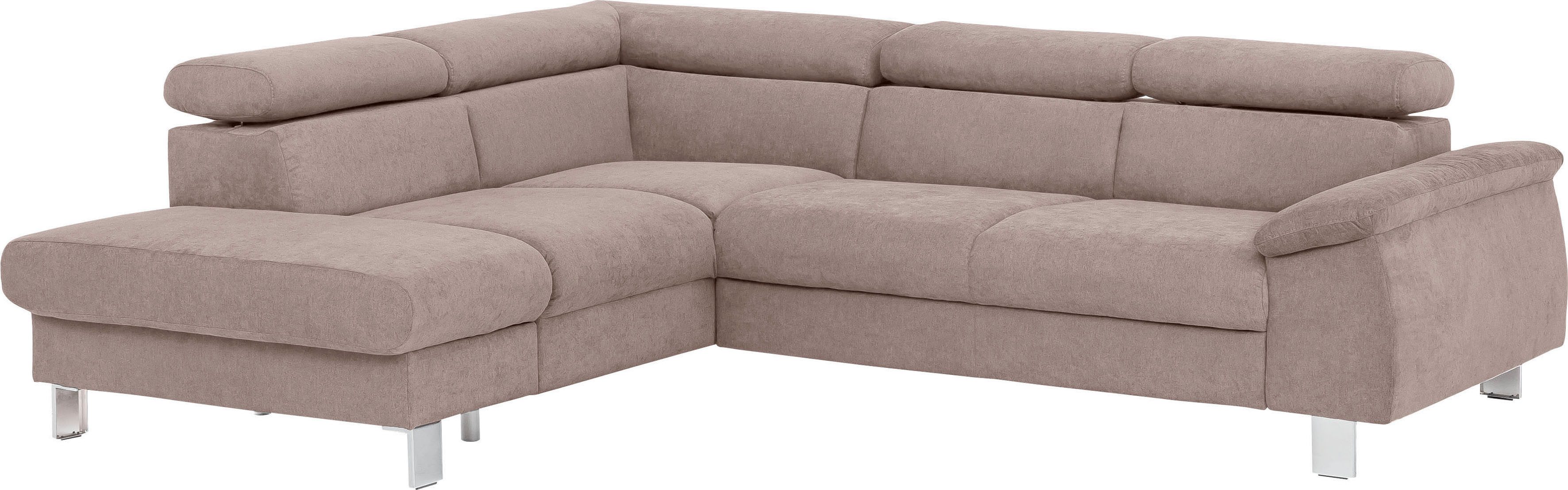 COTTA Ecksofa Komaris L-Form, B: 249 cm, mit Kopfteilverstellung, optional Bettfunktion, Bettkasten & Licht