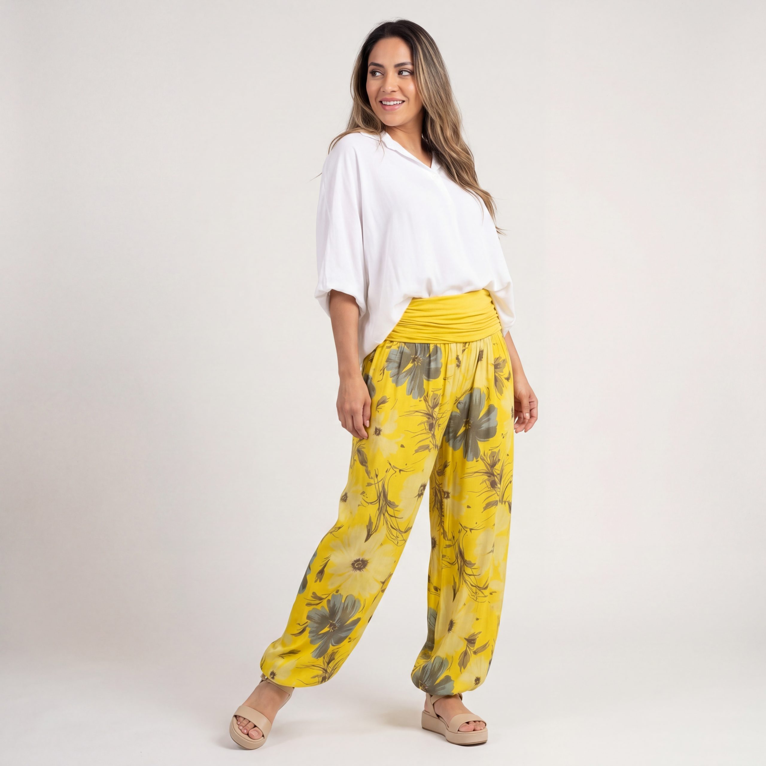 OriginalYou Haremshose Sommerhose luftig und leichte Pumphose für Damen mit elastischem Bund, sommerliches Design, Middle Waist – Bild 3 von 3