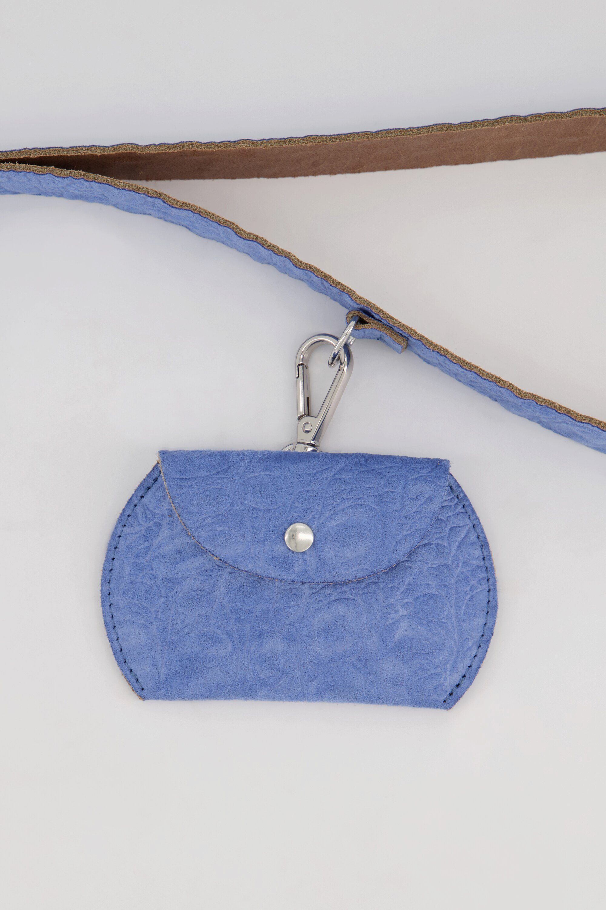 Handtasche Popken lichtblau Ledertasche abnehmbare Krokoprägung Minitaschen Ulla