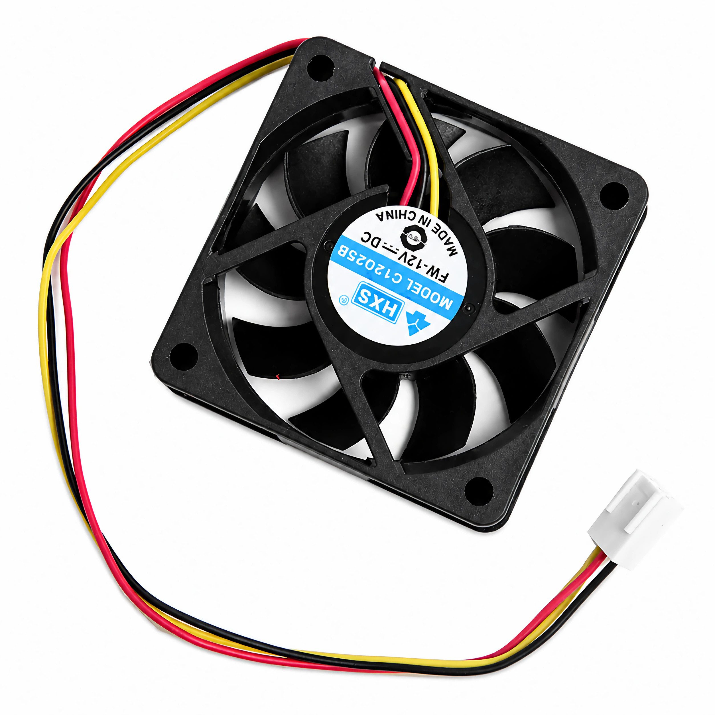 Bolwins Computer-Kühler R04 3pin 12V 60x60x15mm Brushless Lüfter Lüfterkühler Kühler Lüfter PC, 4500 RPM, leise 13 dB, langlebig, 3-Pin-Anschluss