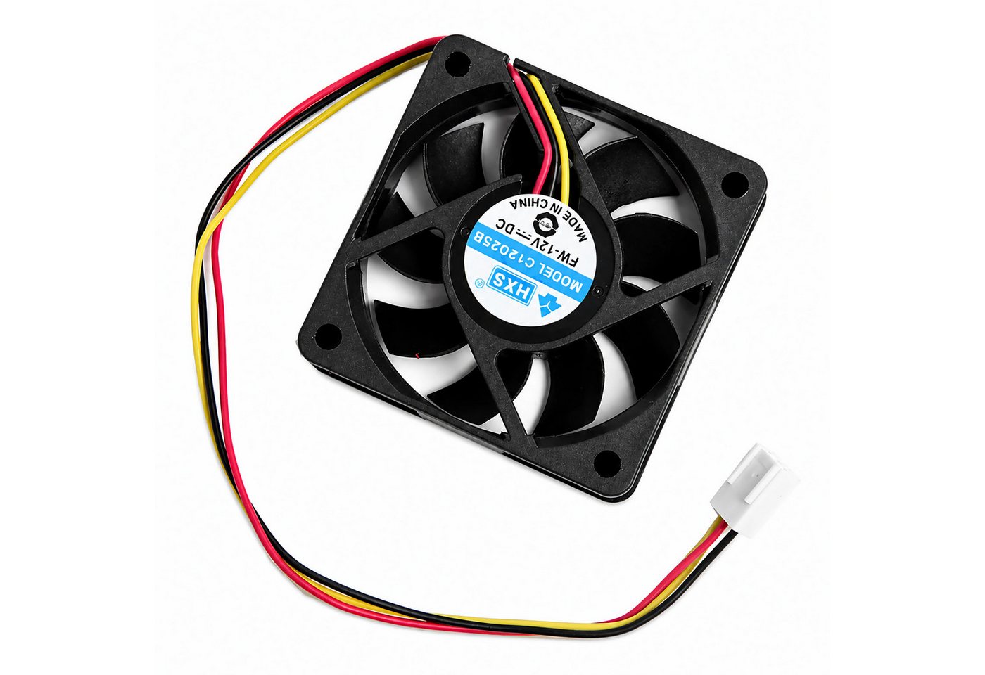 Bolwins Computer-Kühler R04 3pin 12V 60x60x15mm Brushless Lüfter Lüfterkühler Kühler Lüfter PC, 4500 RPM, leise 13 dB, langlebig, 3-Pin-Anschluss