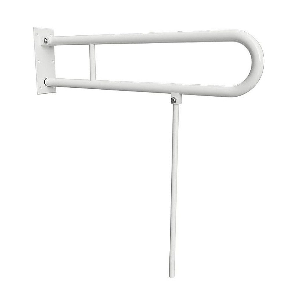 BRILLANTBAD® Stützklappgriff BELP Stützklappgriff U-Form mit Standfuß Eisen Weiß Bad & WC >> Bohren
