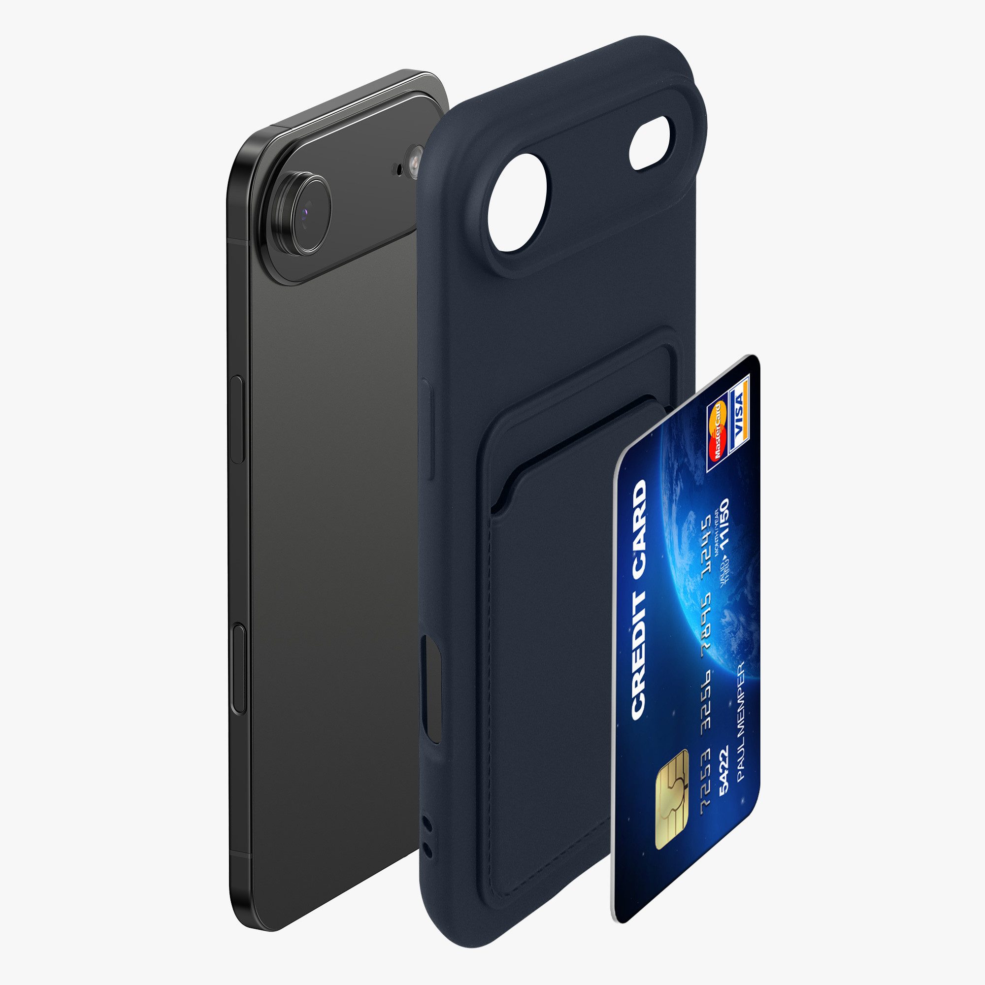 kwmobile Smartphone-Hülle Hülle für Apple iPhone Air, Handyhülle mit Fach für Karten - Handy Cover Case – Bild 5 von 5