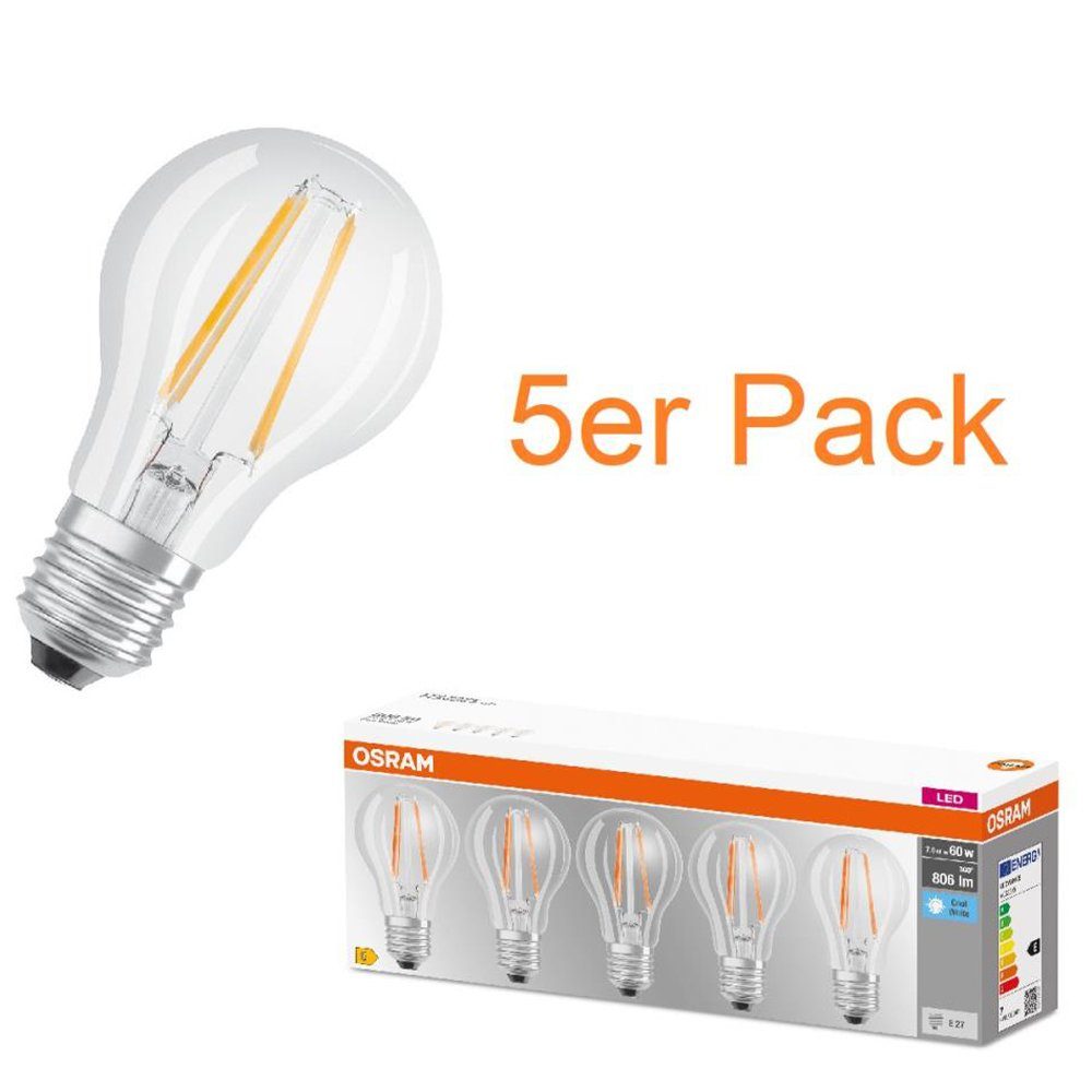 LED-Leuchtmittel FILAMENT, BASE Osram 5ER E27 PACK E27 LED