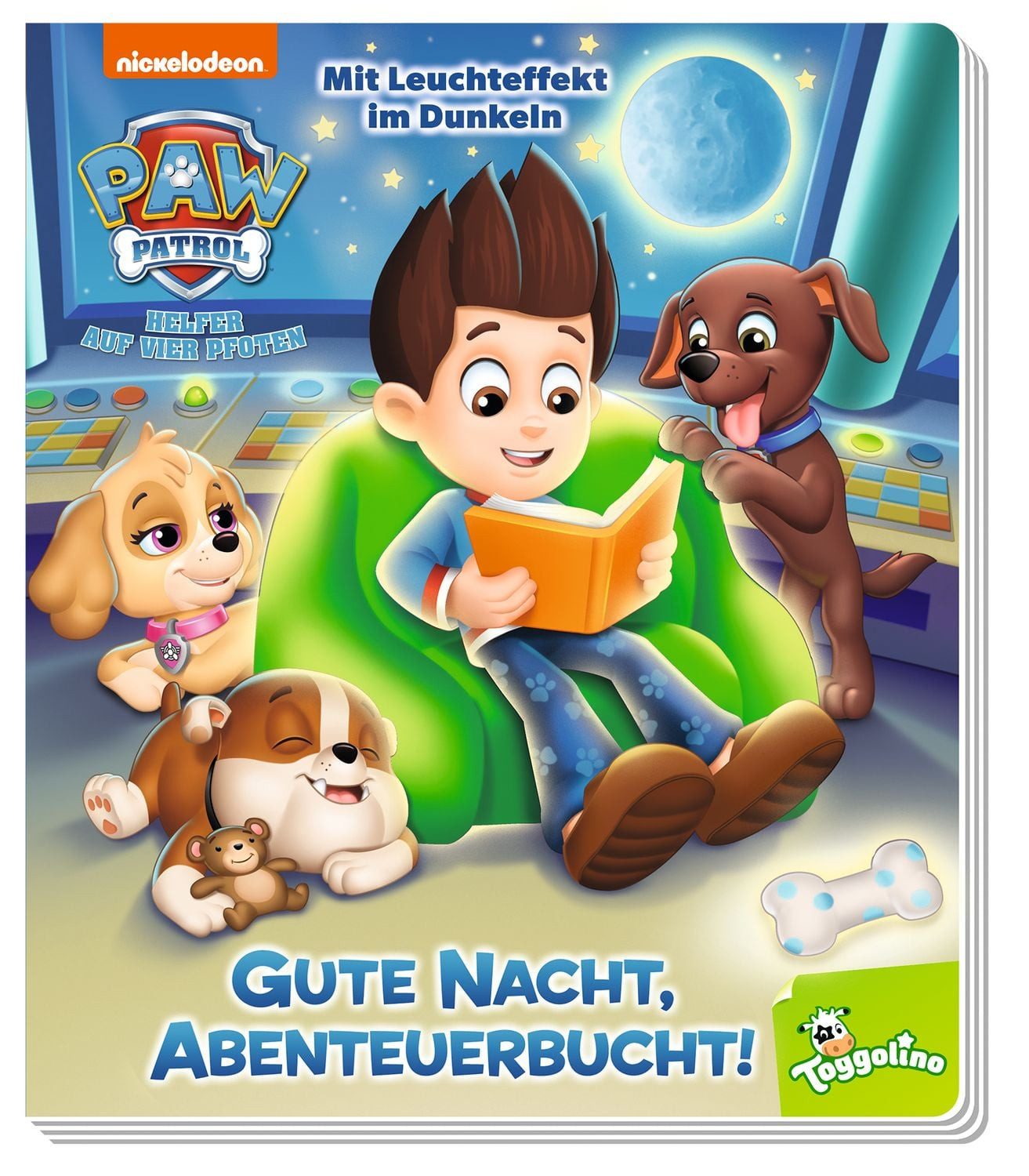 PAW Patrol: Gute Nacht, Abenteuerbucht! / Panini, Pappbilderbuch mit Leuchteffekt im Dunkeln