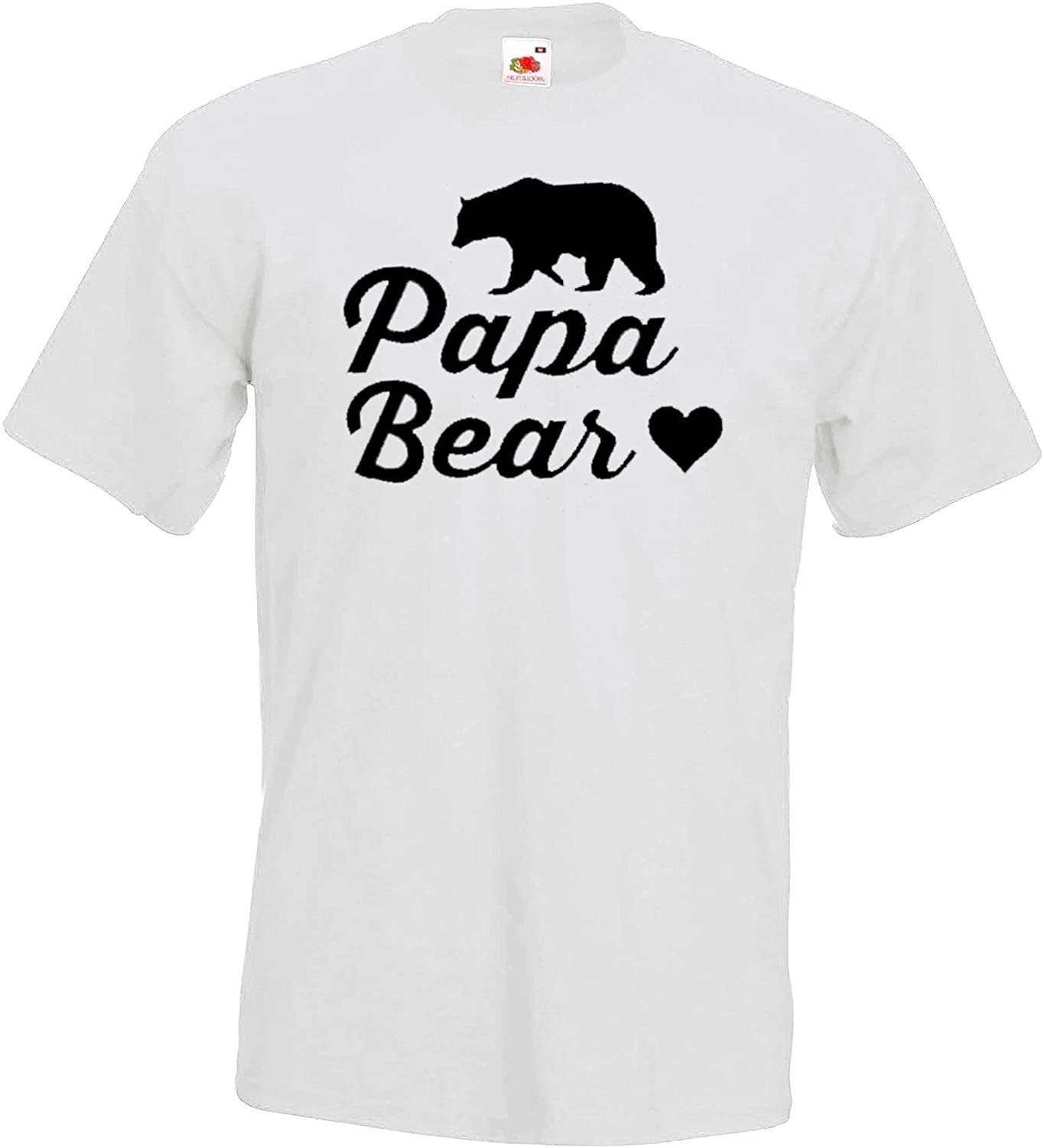 tollem T-Shirt in Papa Bear Mama Papa Strampler / Designz Set Herren Bear Baby Baby Frontprint Damen mit Strampler Weiß Design, Youth