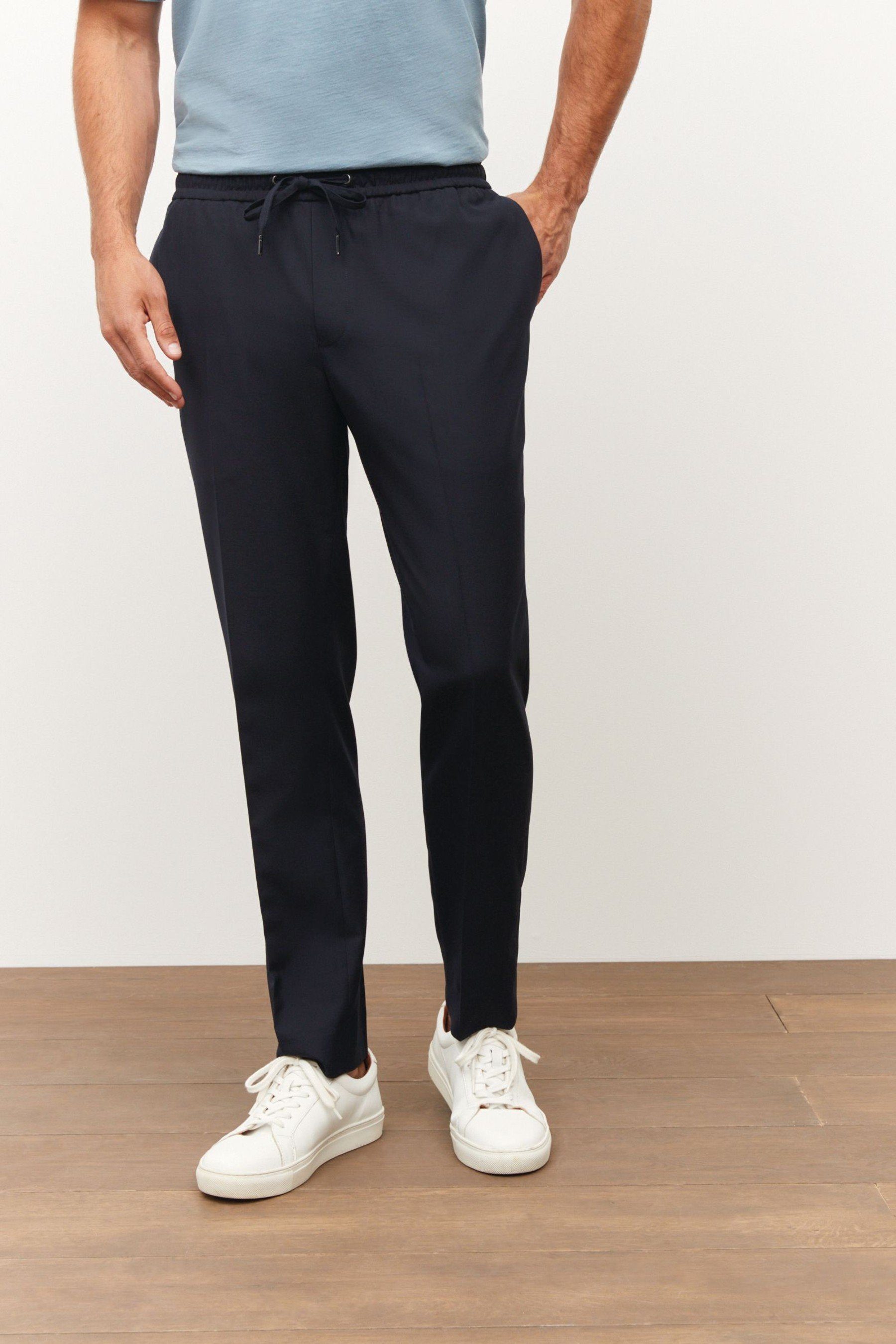 Next Anzughose Eleganter Anzug: Jogginghose im Slim Tapered Fit (1-tlg) Navy Blue