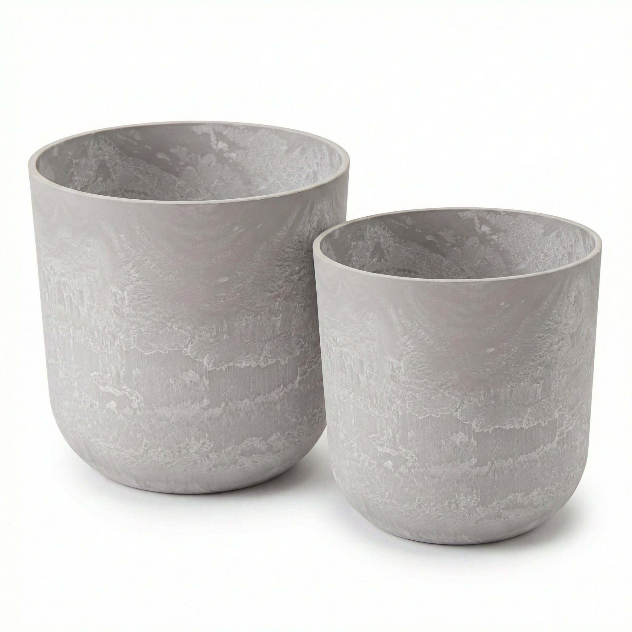 colourliving Blumentopf Pflanztopf Set „Egg“ Stone – 2-teilig, Rund, Anthrazit/Sand, Design & Material: Robust und Umweltbewusst