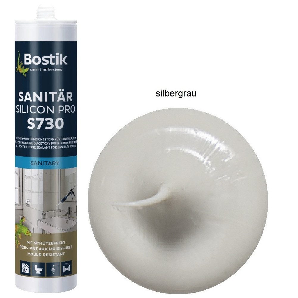 BOSTIK Dichtstoff Bostik S730 Sanitär Silicon Pro Dichtstoff 300ml Kartusche, gebrauchsfertig, für innen und außen