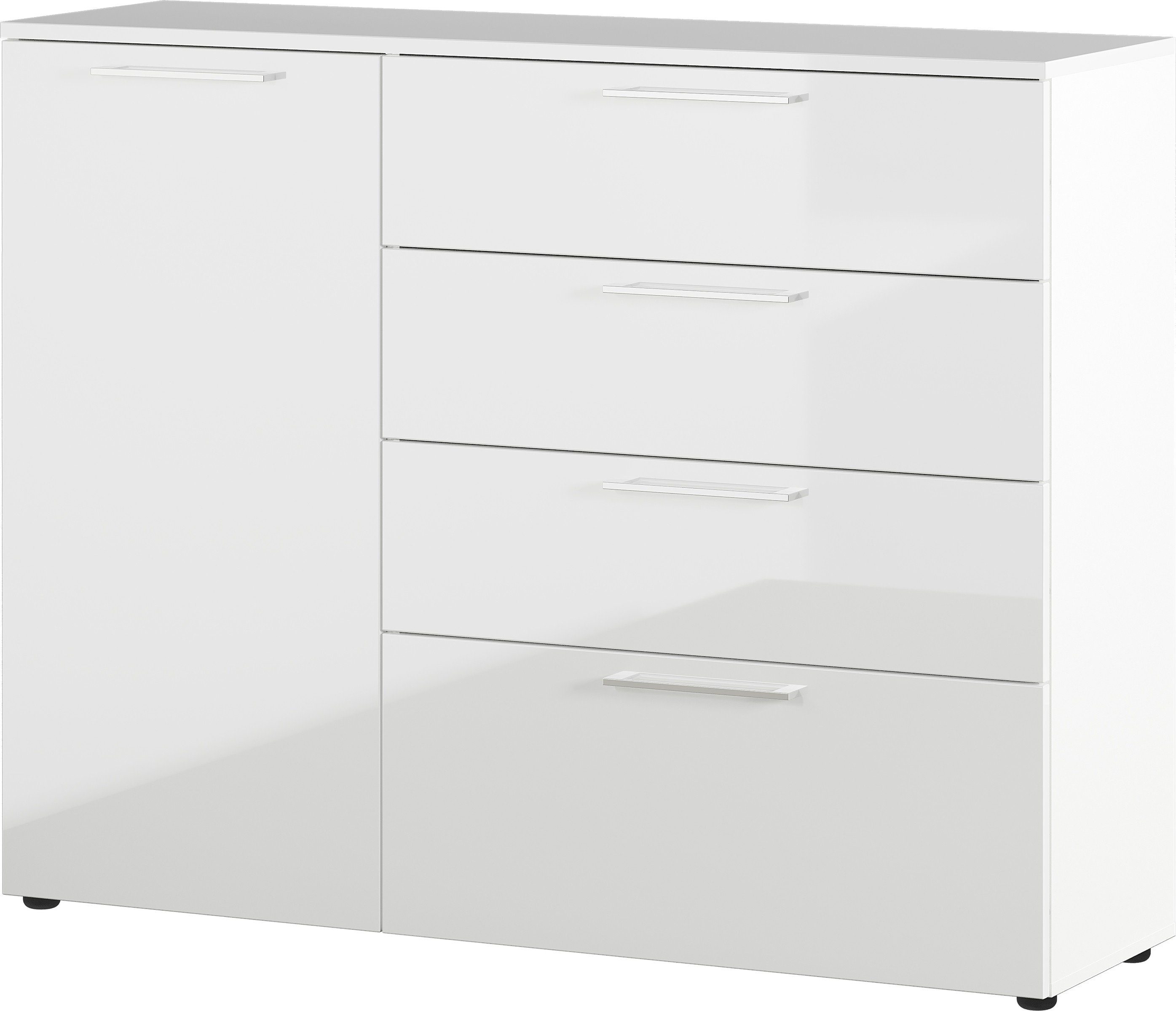 GERMANIA Sideboard in weiss mit 4 Schubladen und einer Tür (BxHxT: 135x107x40 cm)