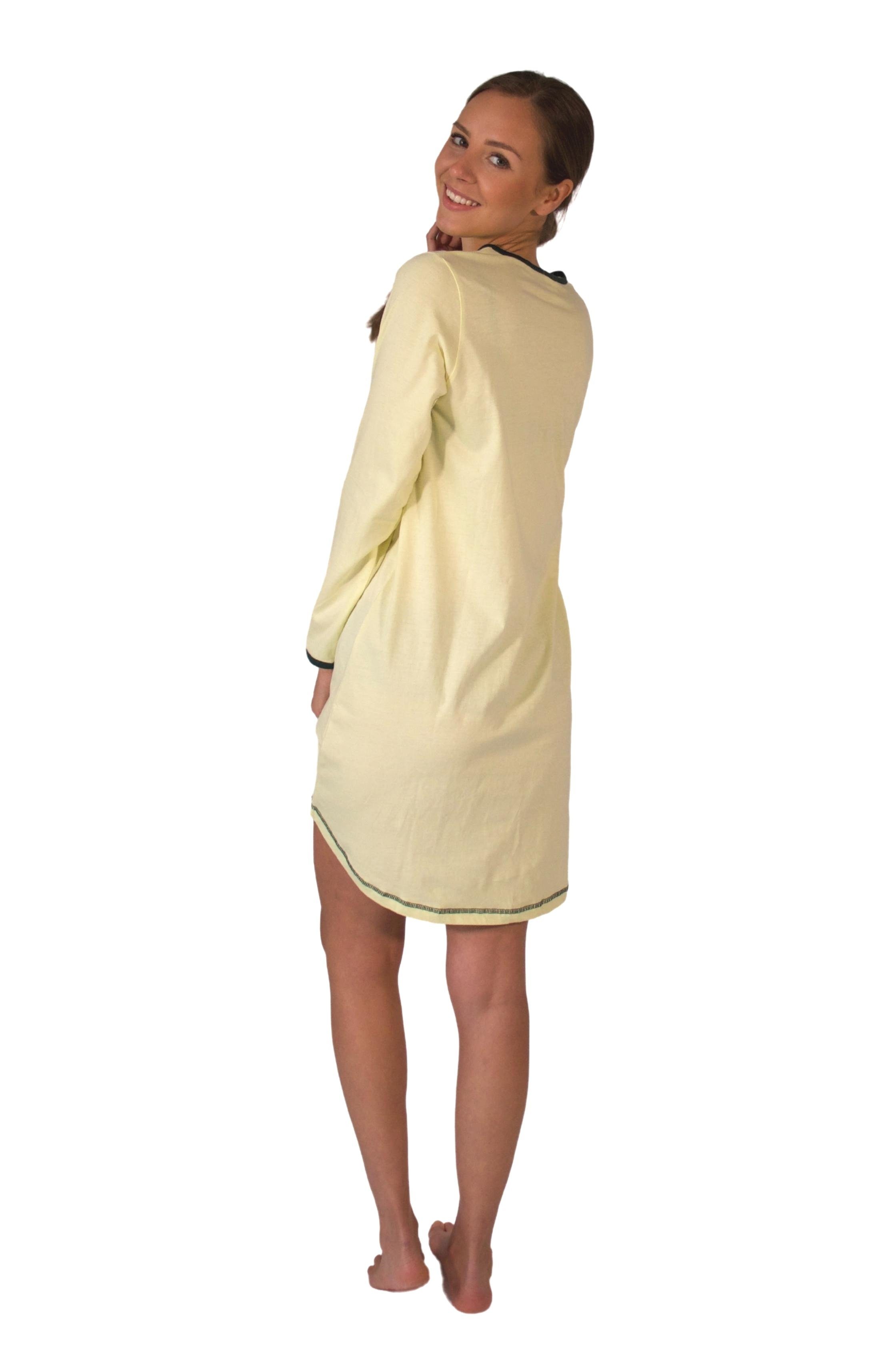 Consult-Tex Nachthemd Damen BaumwolleJersey Nachthemd DW720 bequem mingrün tragen zu